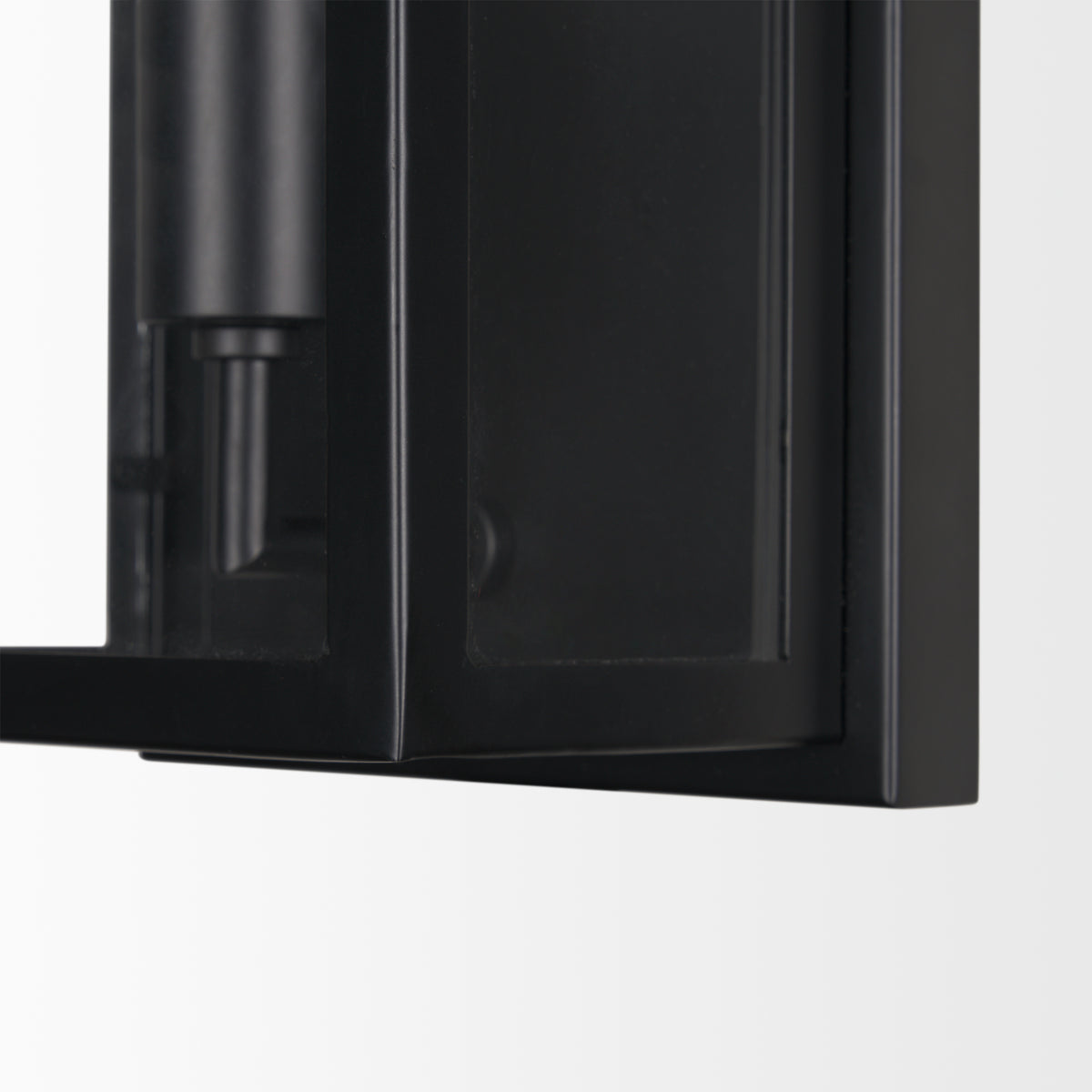Cairn Matte Black Metal with Glass 1-Light Wall Sconce - Ornate Home