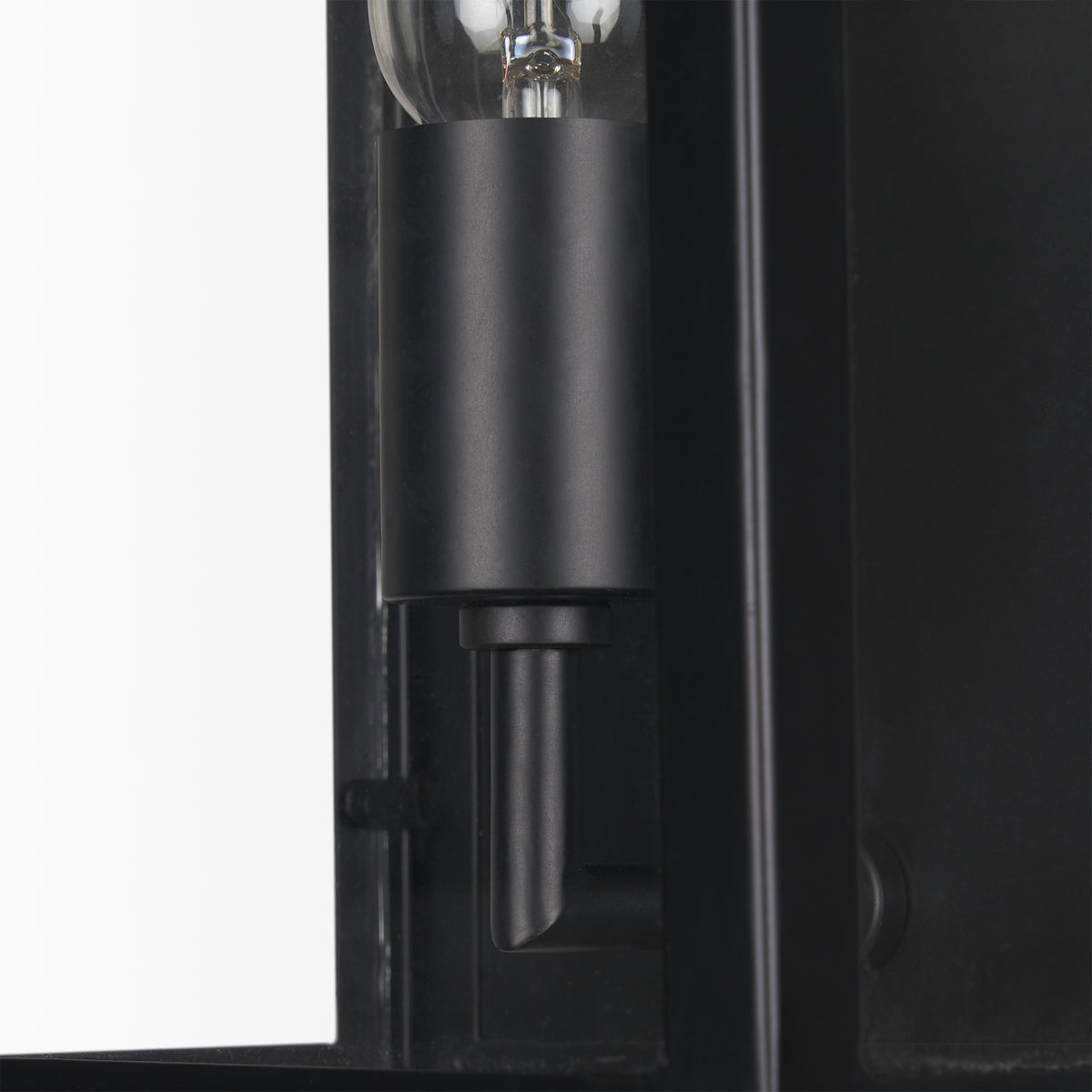Cairn Matte Black Metal with Glass 1-Light Wall Sconce - Ornate Home