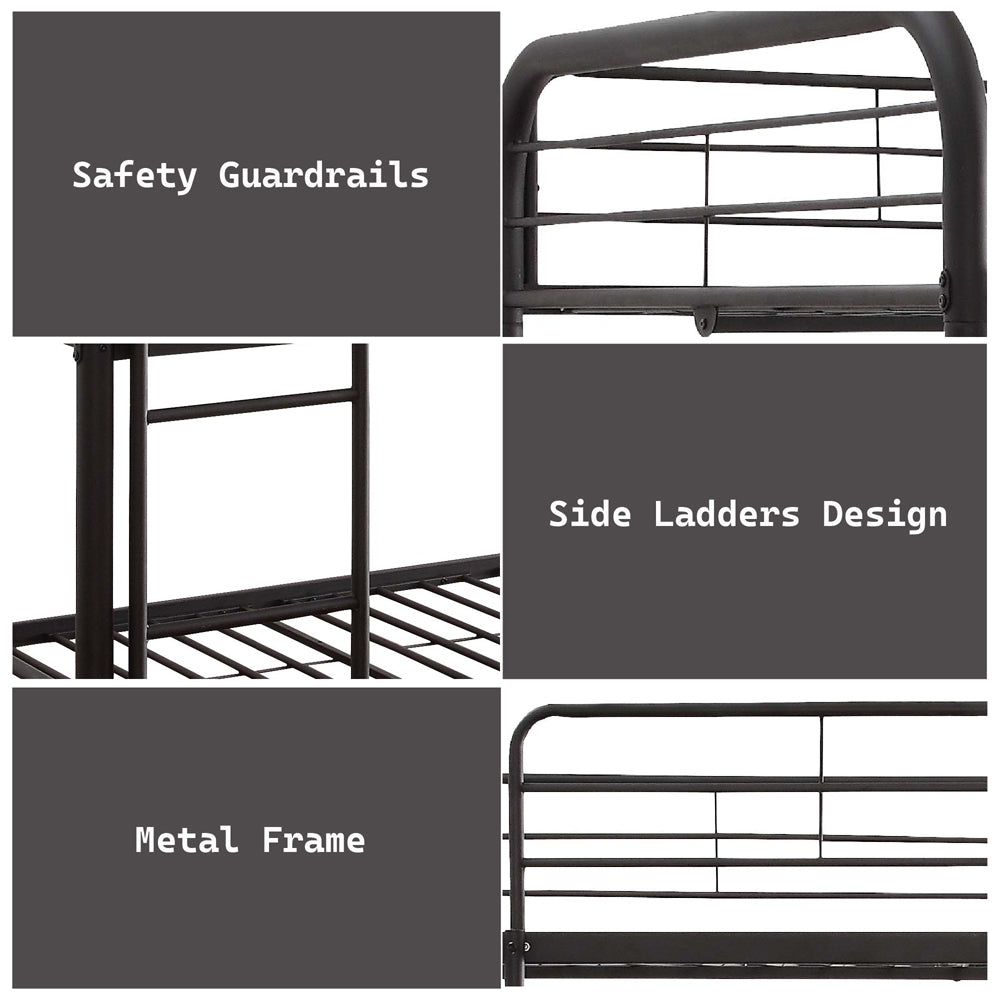 Cairo Sandy Black Bunk Bed (Triple Full) - Ornate Home