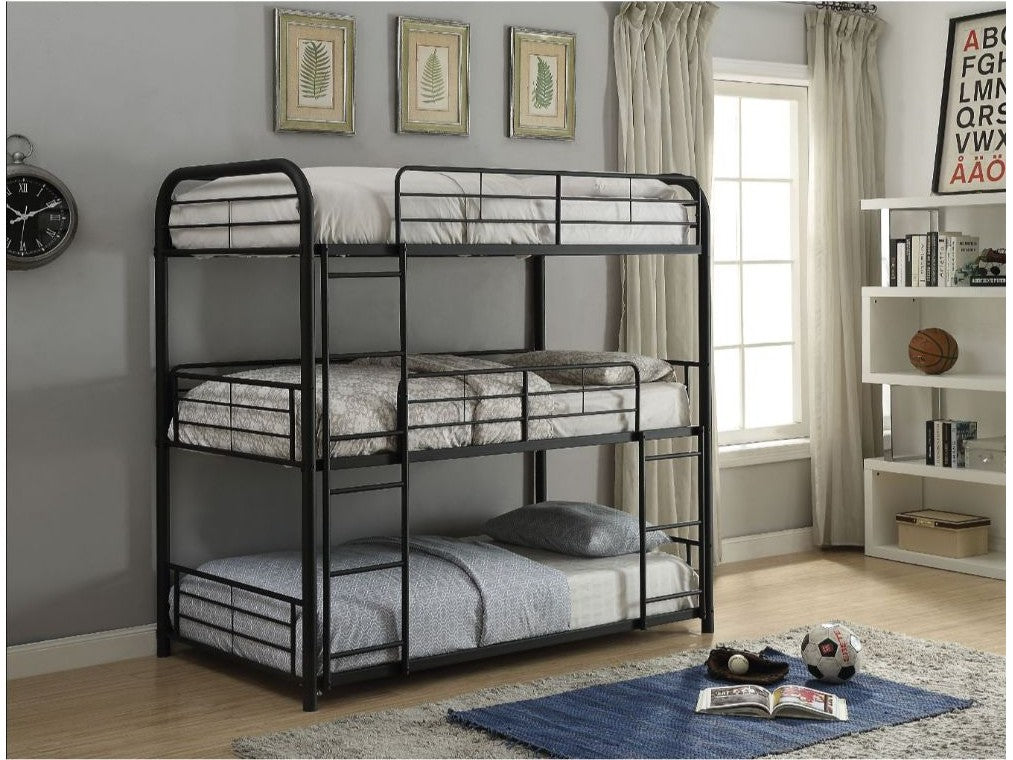 Cairo Sandy Black Bunk Bed (Triple Full) - Ornate Home