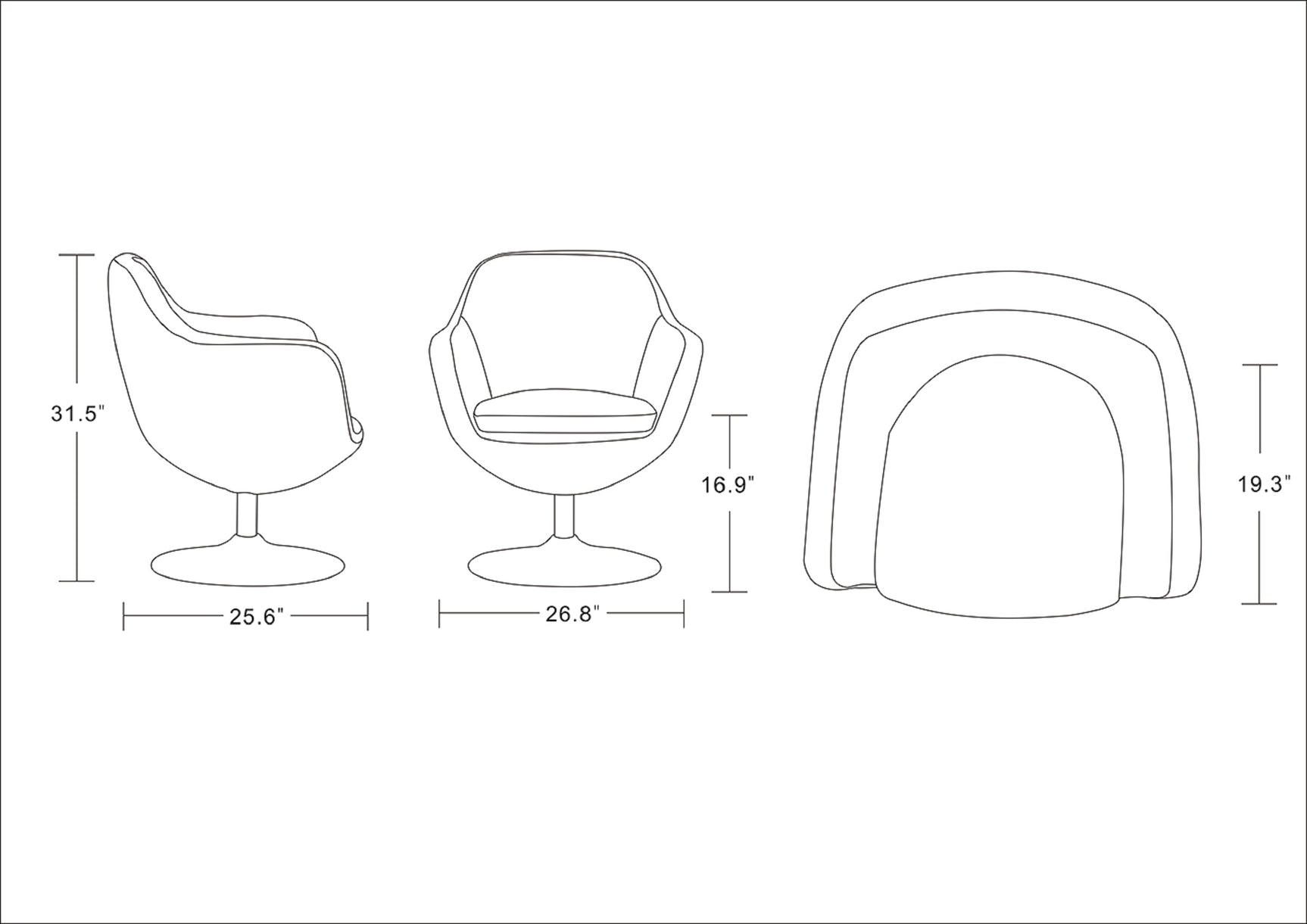 Caisson Faux Leather Swivel Accent Chair in Orange and Polished Chrome - Ornate Home