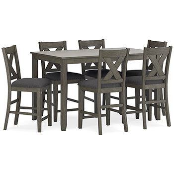 Caitbrook Gray Counter Height Dining Room Set / (Set of 7) (Online Special Price) - Ornate Home