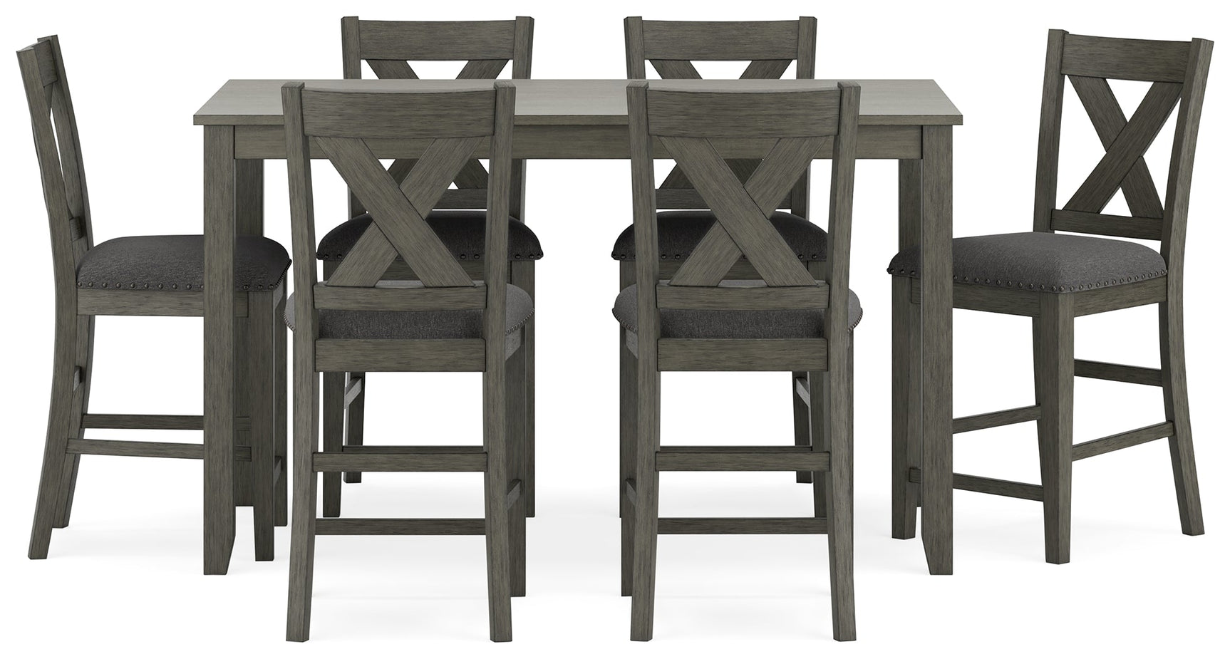 Caitbrook Gray Counter Height Dining Room Set / (Set of 7) (Online Special Price) - Ornate Home