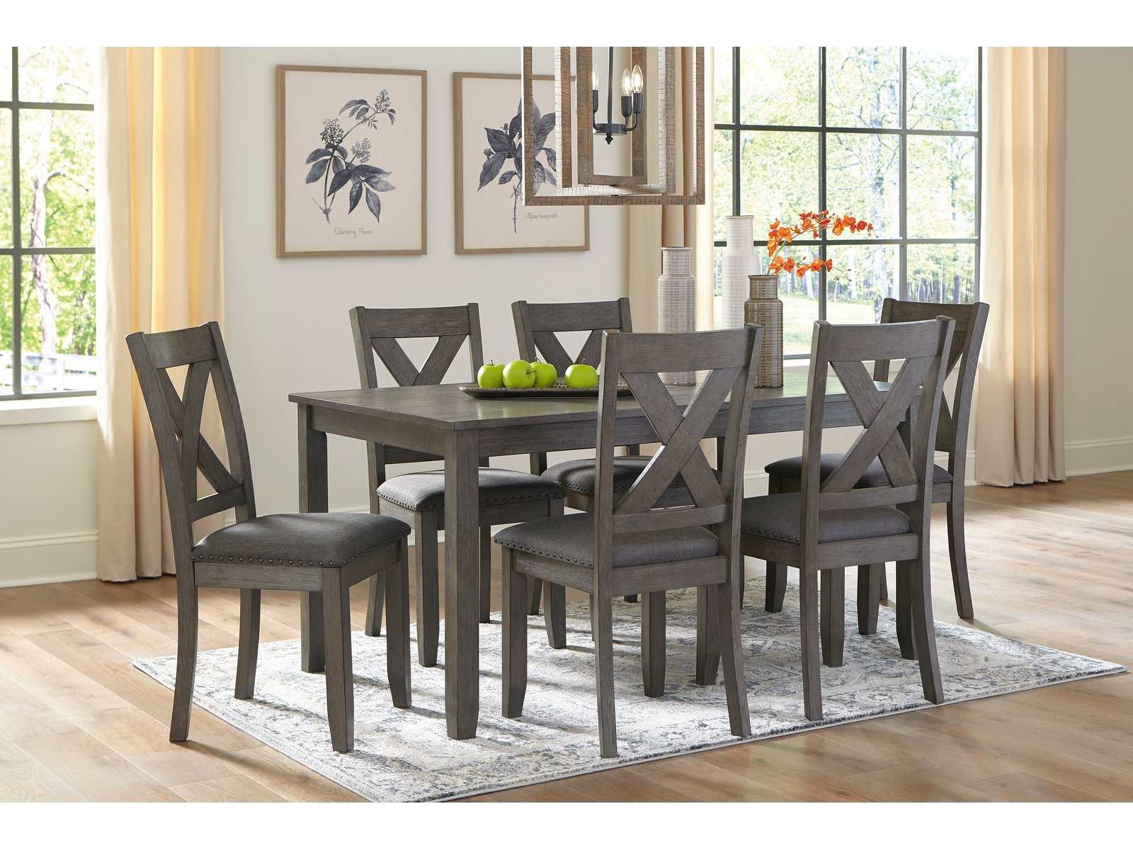 Caitbrook Gray Dining Room Set / (Set of 7) (Online Special Price) - Ornate Home