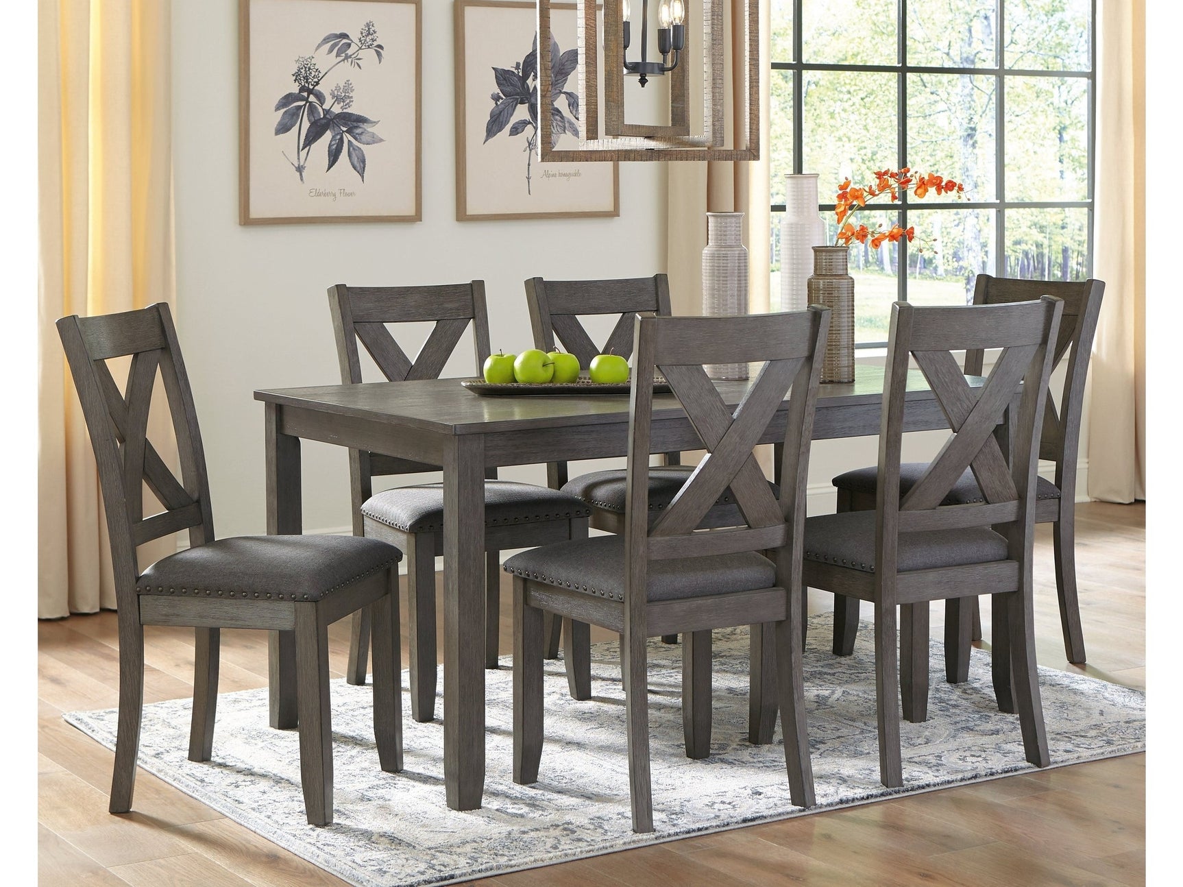 Caitbrook Gray Dining Room Set (Set of 7) - Ornate Home