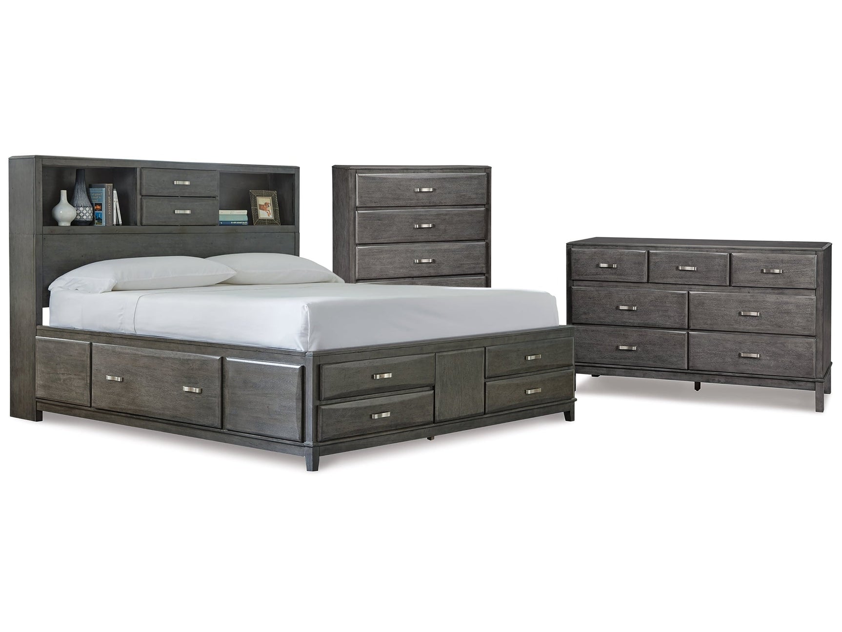 Caitbrook Gray Queen Storage Bedroom Set with Dresser and Chest (Online Special Price) - Ornate Home