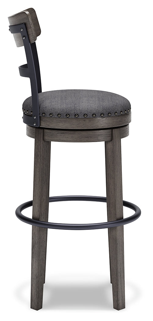 Caitbrook Gray Swivel Bar Height Bar Chair / 1pc (Online Special Price) - Ornate Home