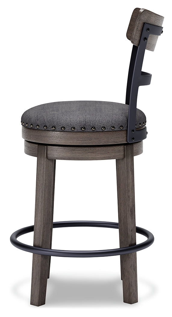 Caitbrook Gray Swivel Counter Height Bar Chair / 1pc (Online Special Price) - Ornate Home