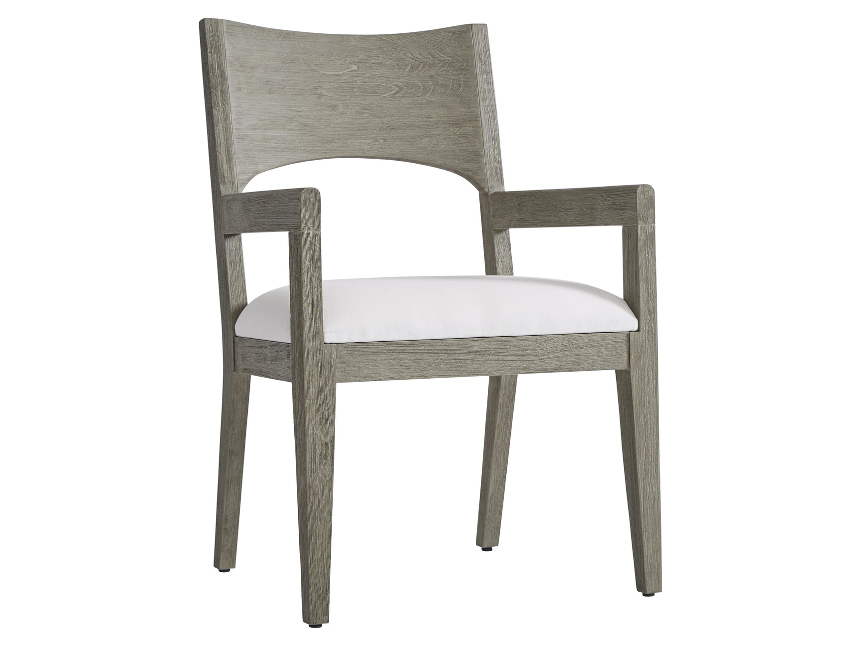 Calais Weathered Teak/White/Cream Outdoor Arm Chair - Ornate Home