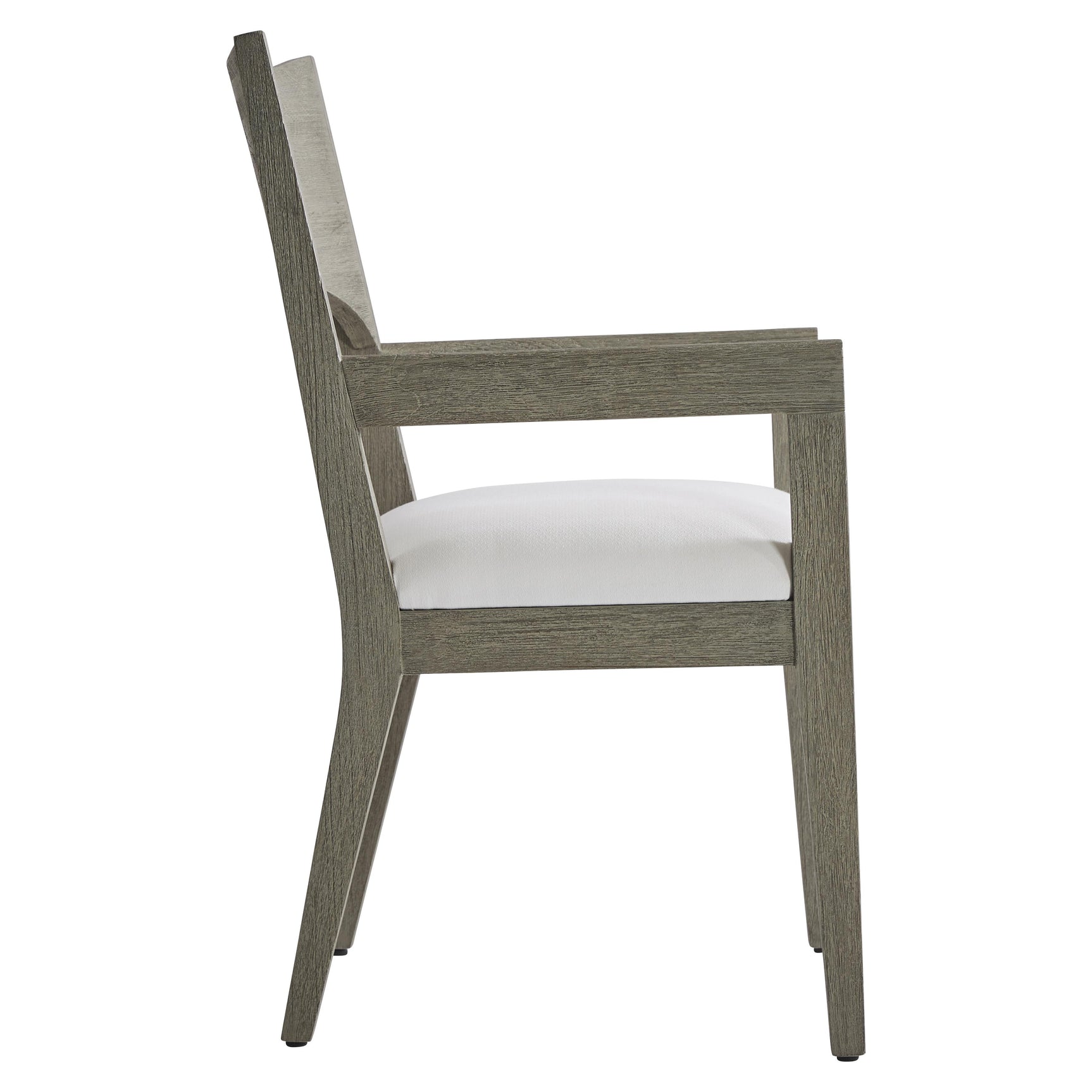 Calais Weathered Teak/White/Cream Outdoor Arm Chair - Ornate Home