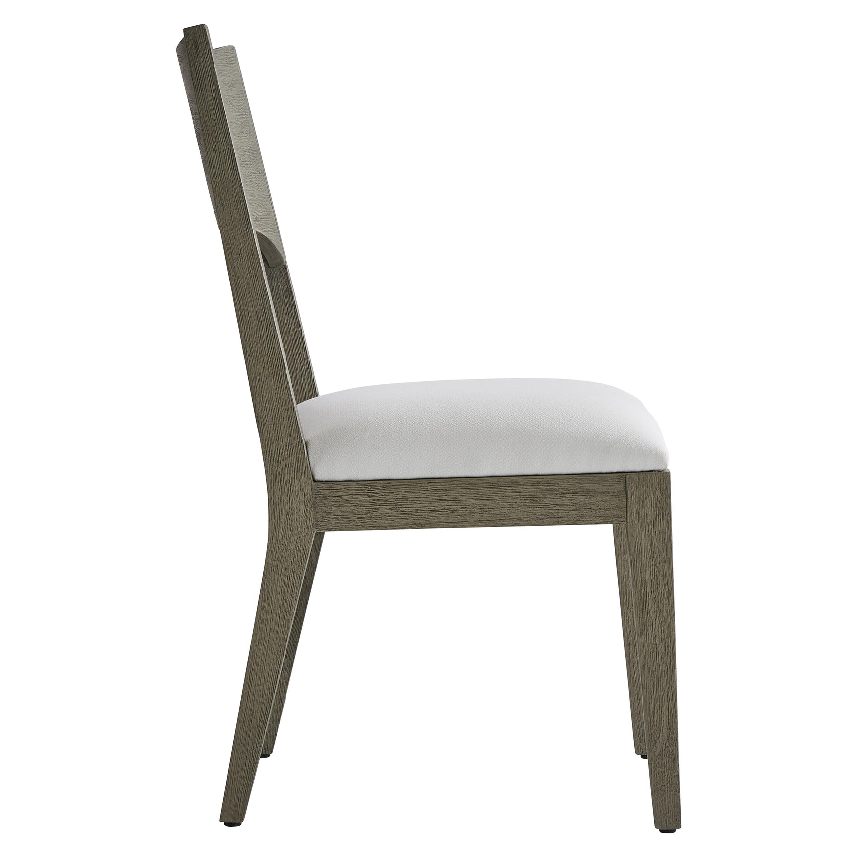 Calais Weathered Teak/White/Cream Outdoor Side Chair - Ornate Home