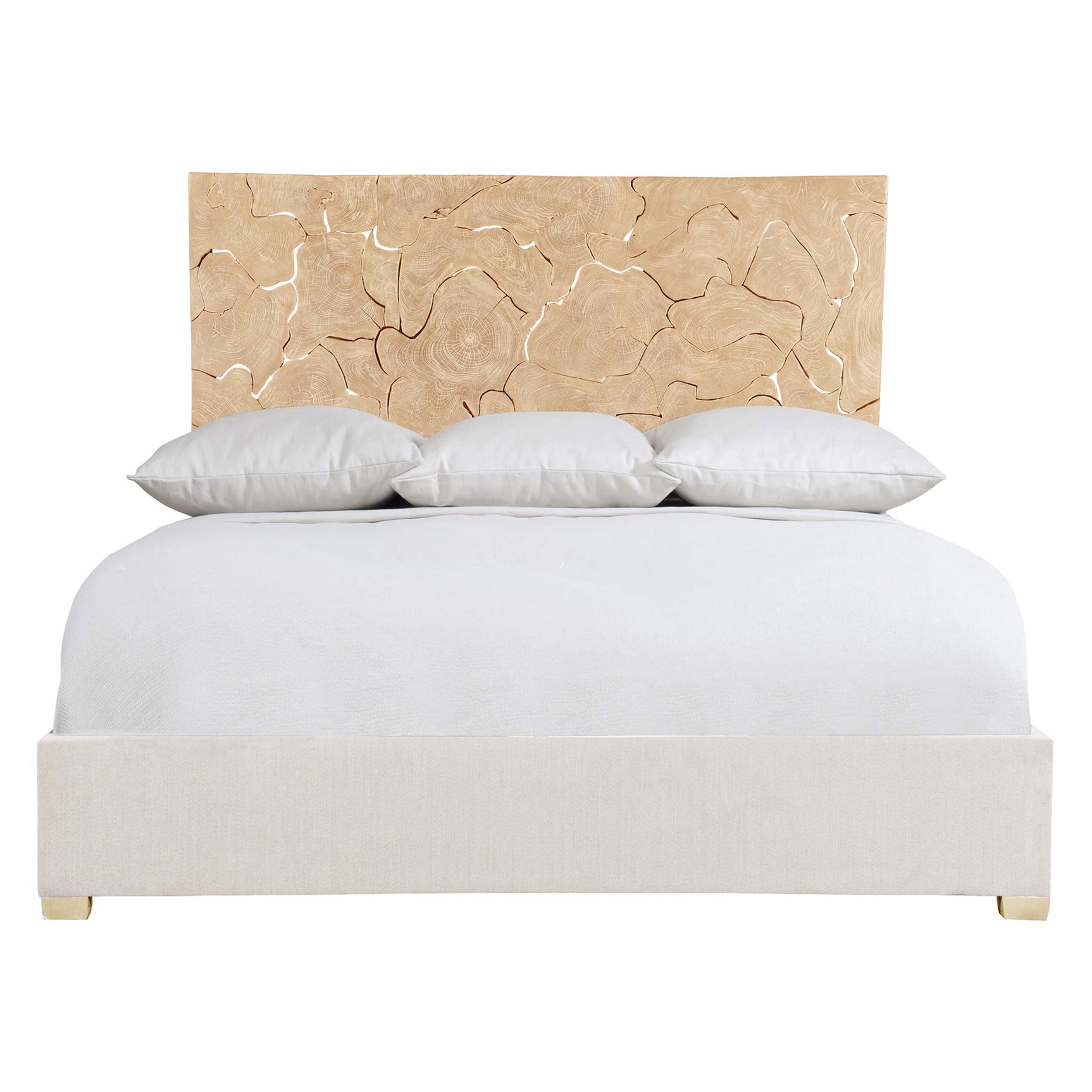 Calavaras Bleached Teak/White/Cream Panel King Bed - Ornate Home