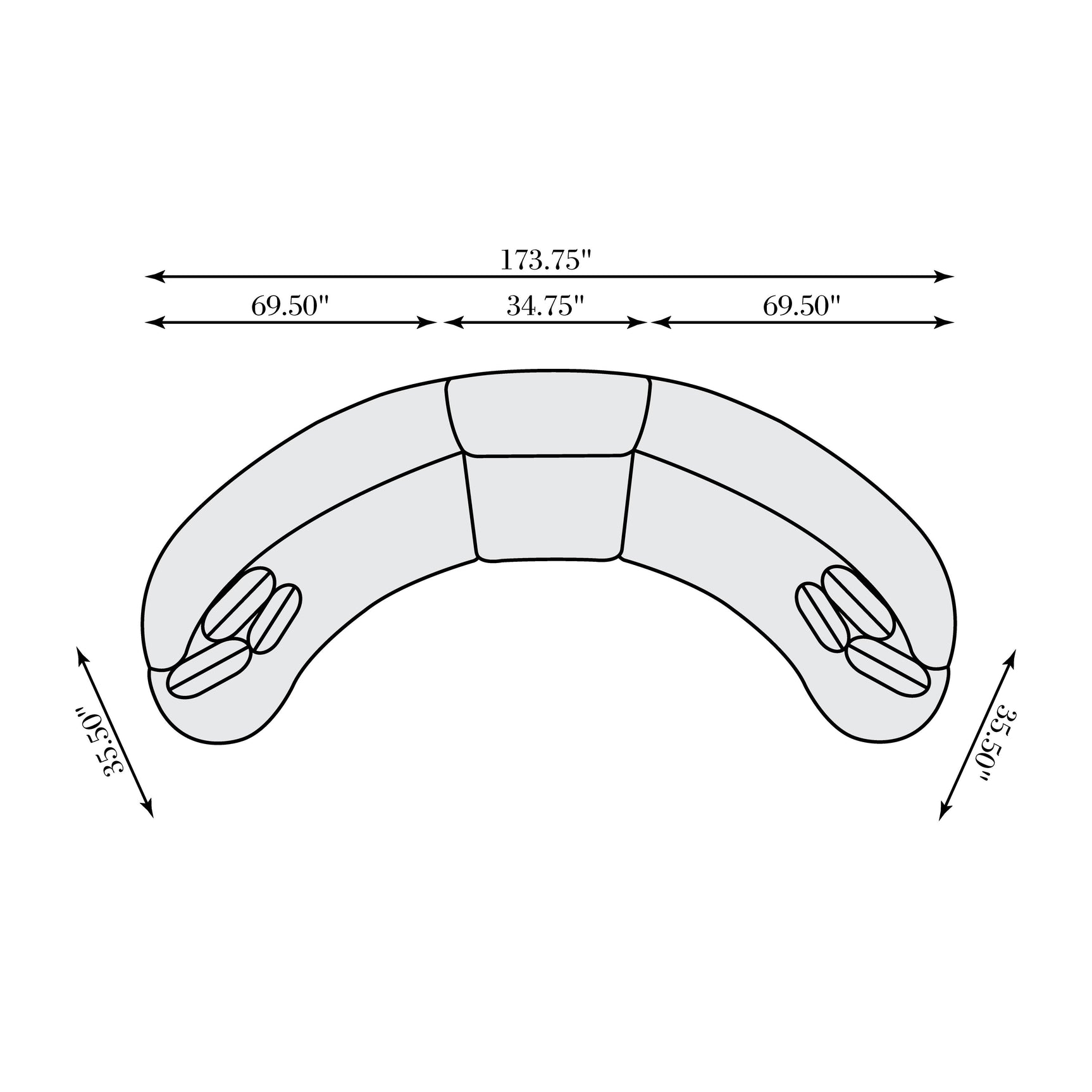 Calder White/Cream Fabric Sectional - Ornate Home