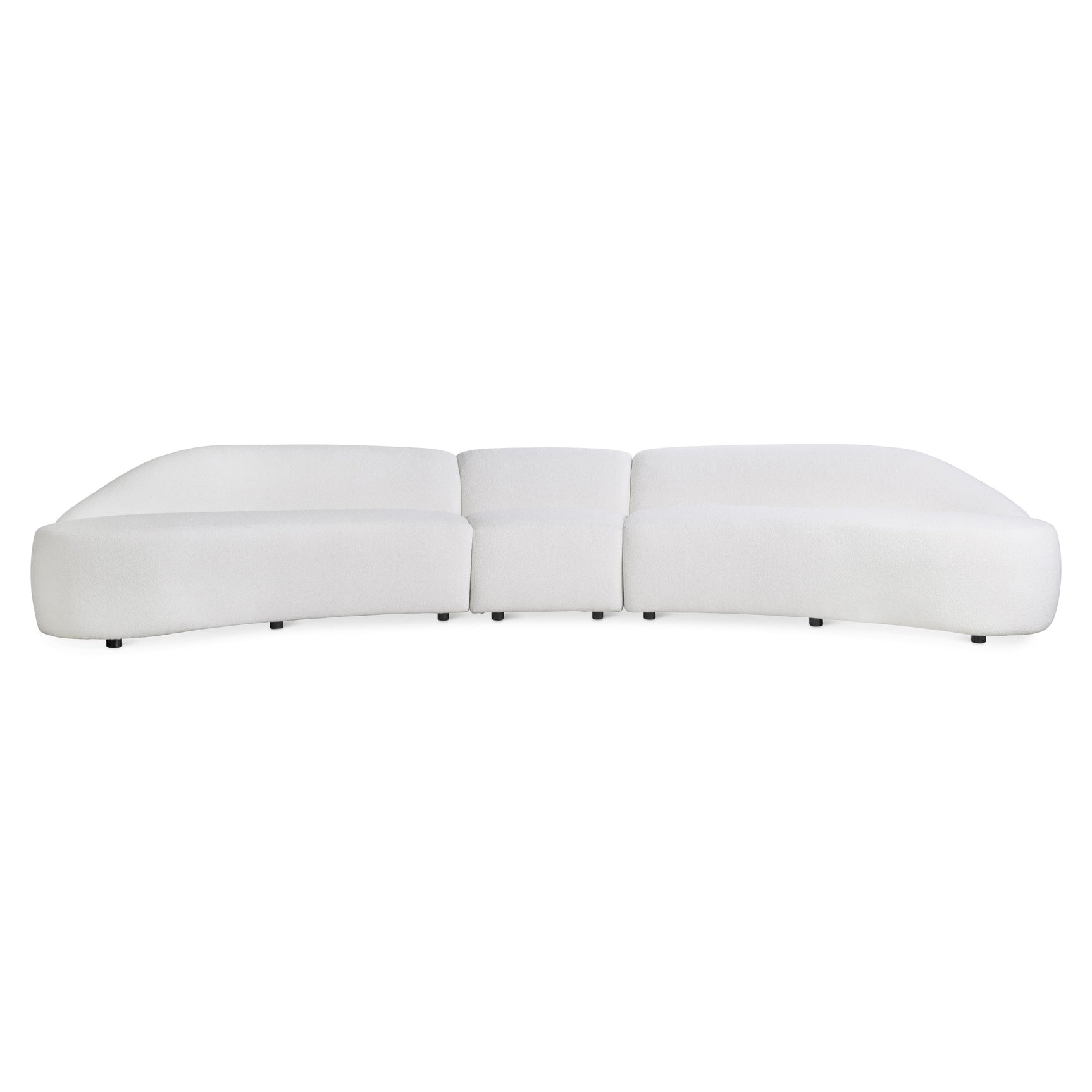 Calder White/Cream Fabric Sectional with Wedge Chair - Ornate Home
