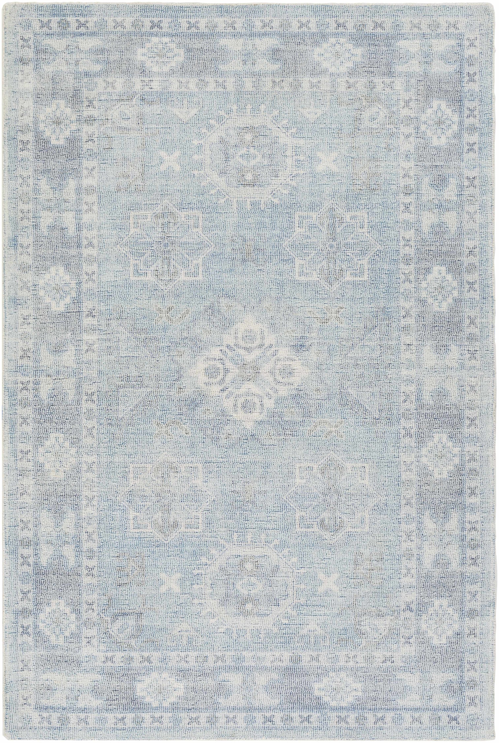Calderbank Sky Blue Wool-Blend Area Rug - Ornate Home