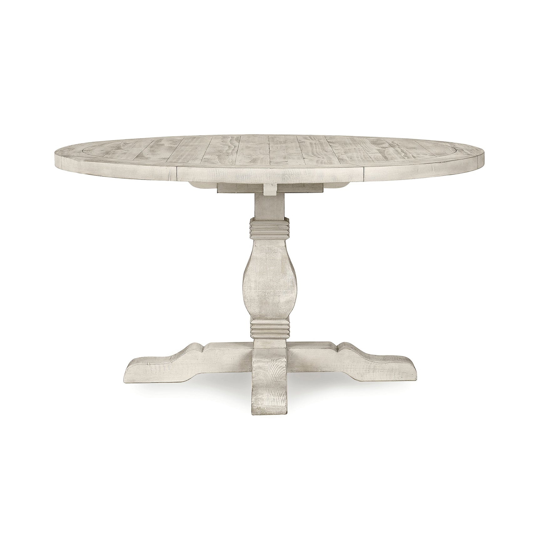 Caleb Distressed Ivory Round Dining Table - Ornate Home