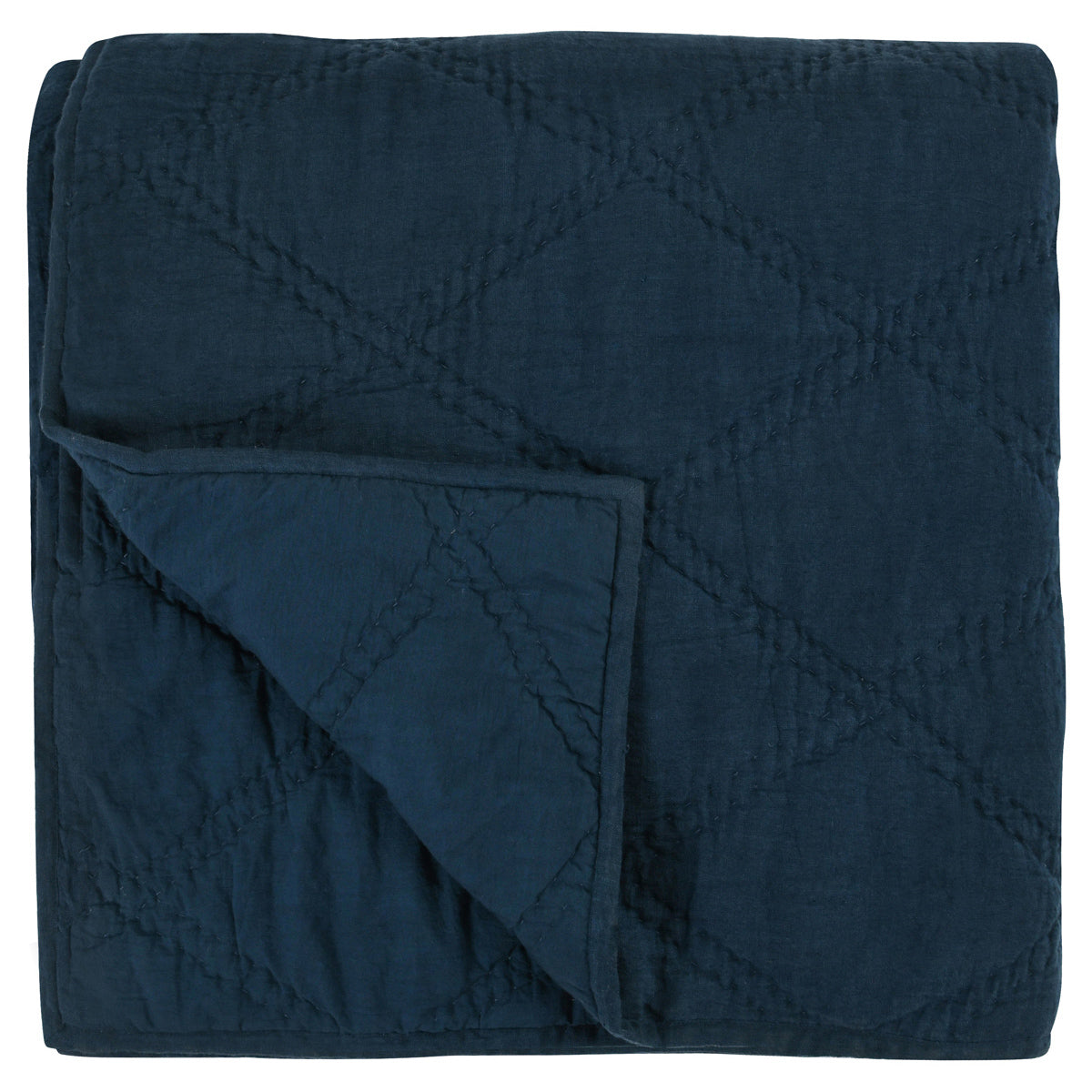 Caleb Hand Stitched Midnight Blue Quilt - Ornate Home