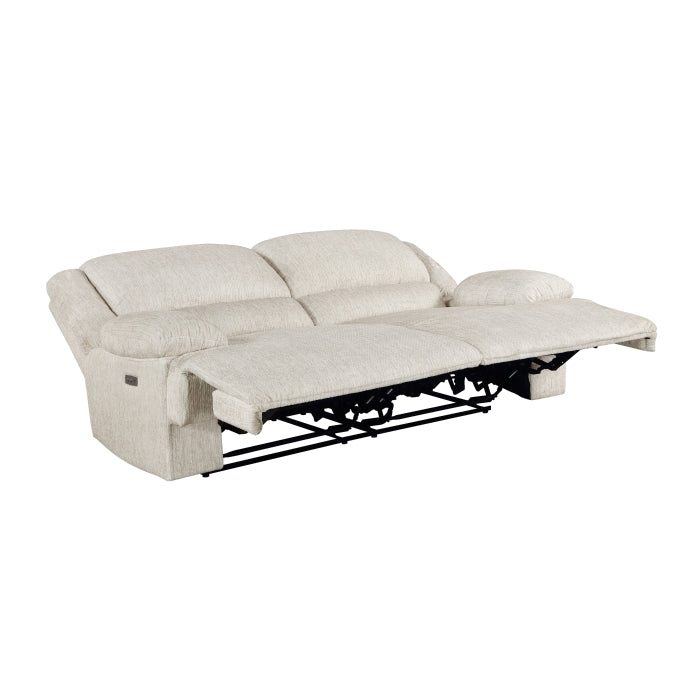 Caliber Beige Power Double Reclining Sofa