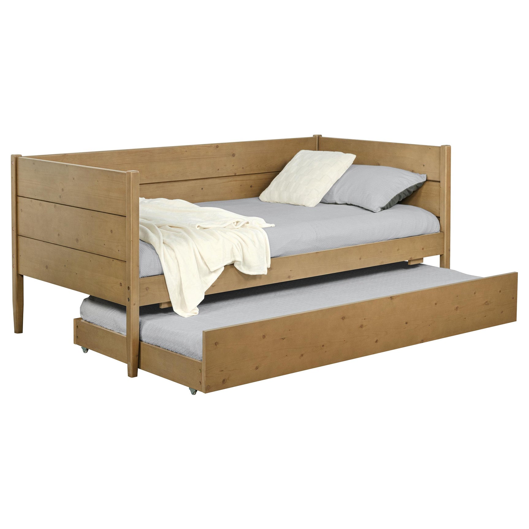 Calinda Natural Wood Twin Daybed With Trundle - Ornate Home