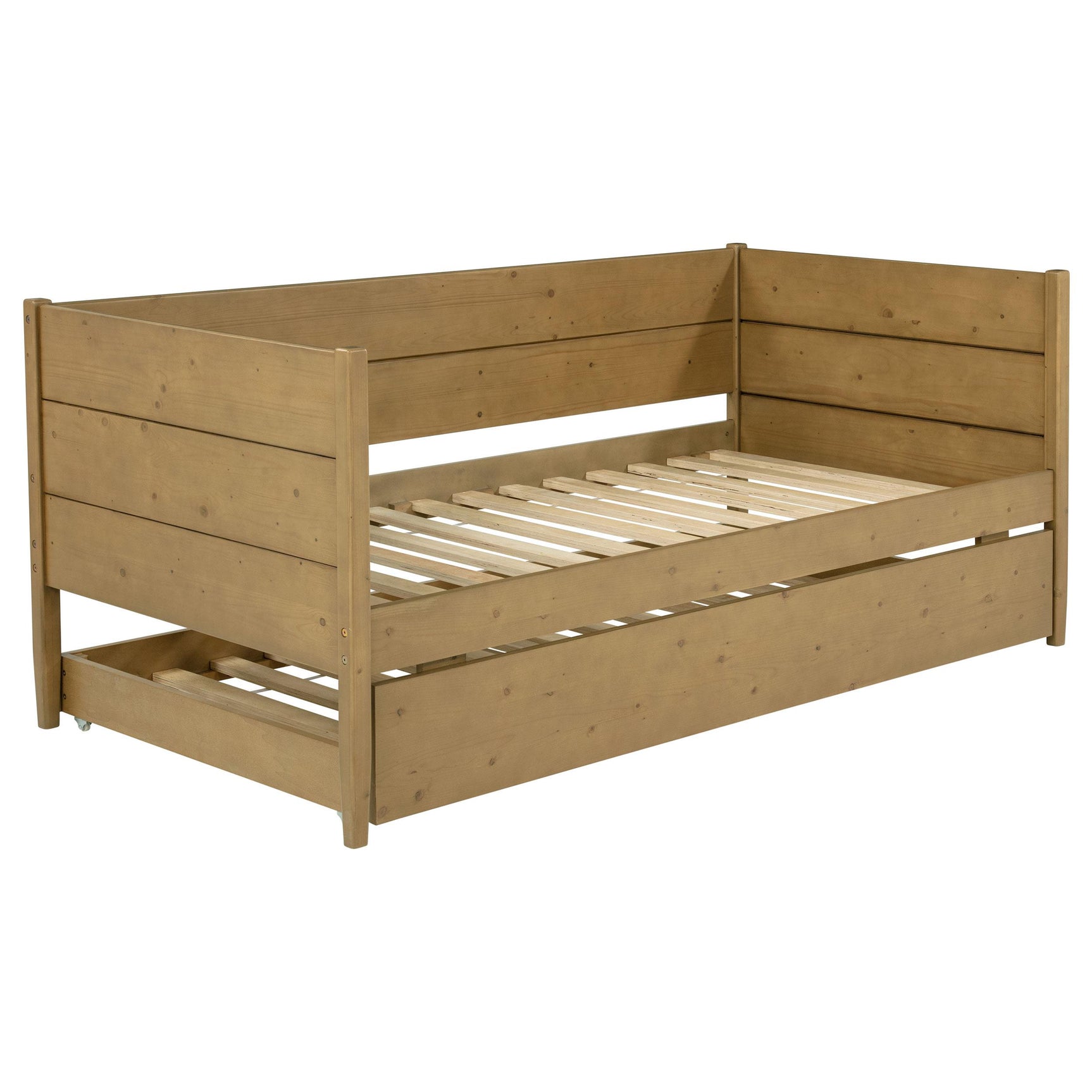 Calinda Natural Wood Twin Daybed With Trundle - Ornate Home