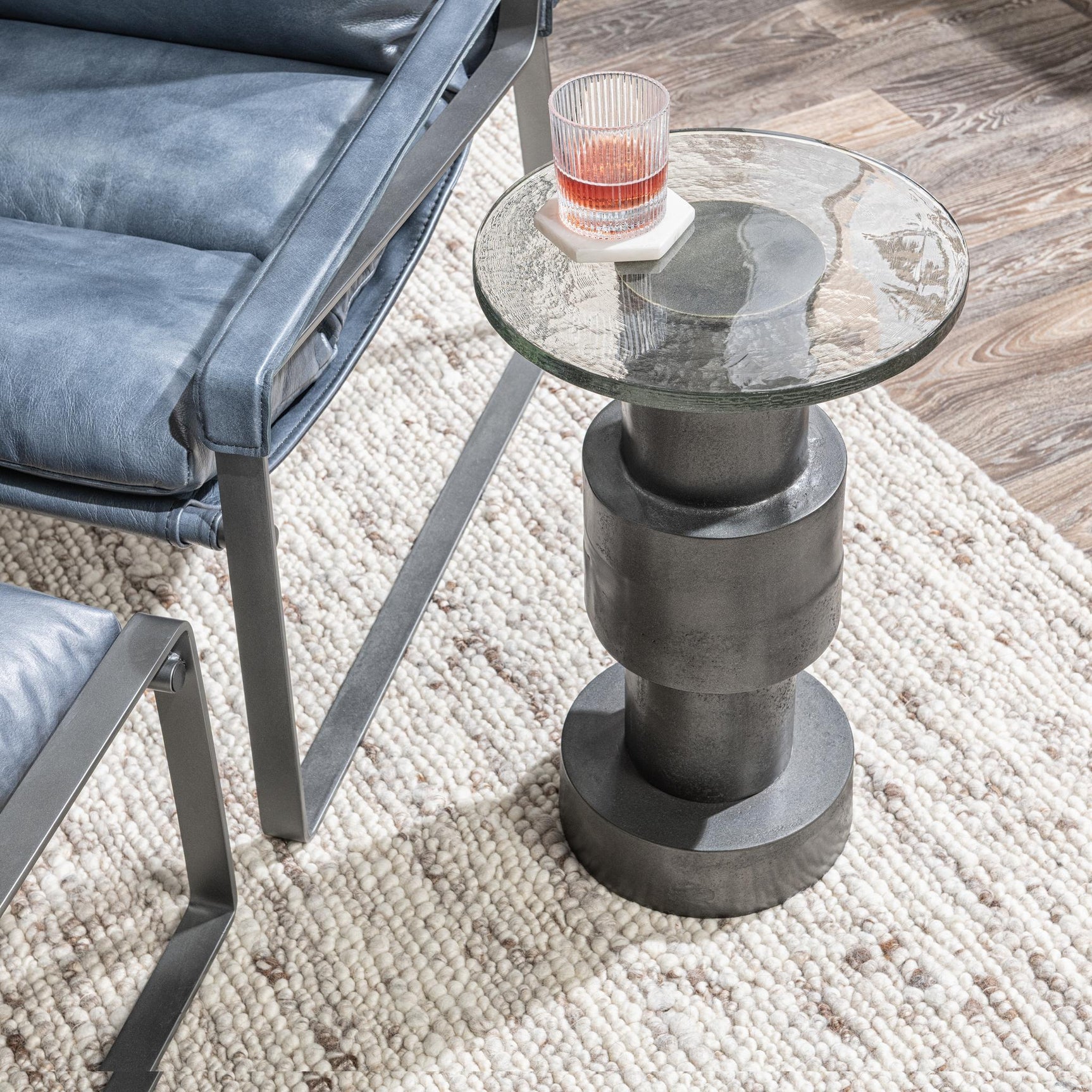 Callen Antique Nickel Accent Table - Ornate Home