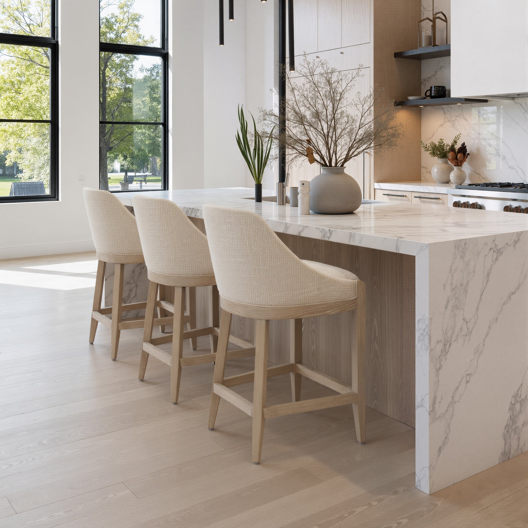 Calmo Beige Counter Stool - Ornate Home