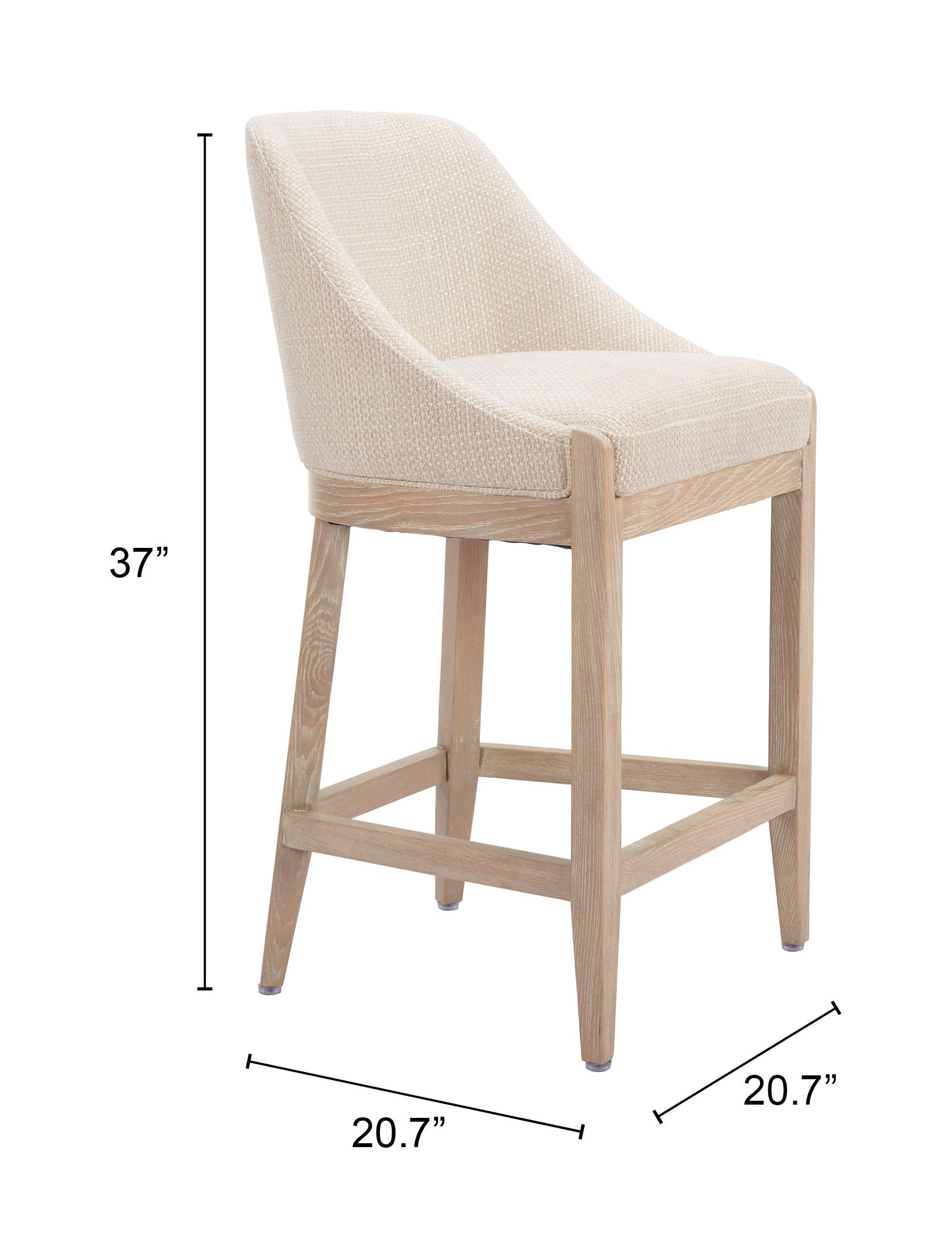 Calmo Beige Counter Stool - Ornate Home
