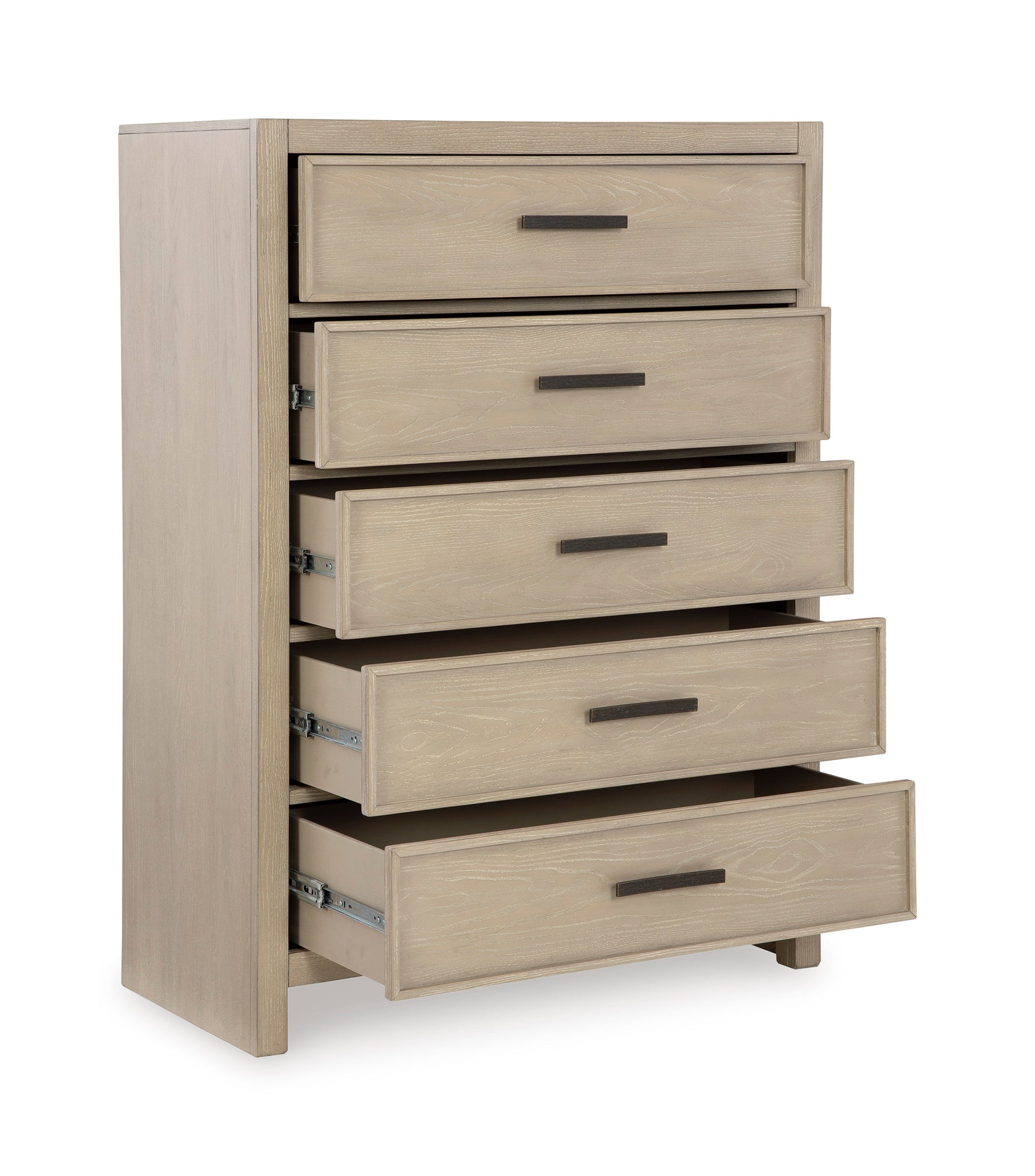 Calmoro Gray 5-Piece Queen Bookcase Bedroom Set - Ornate Home