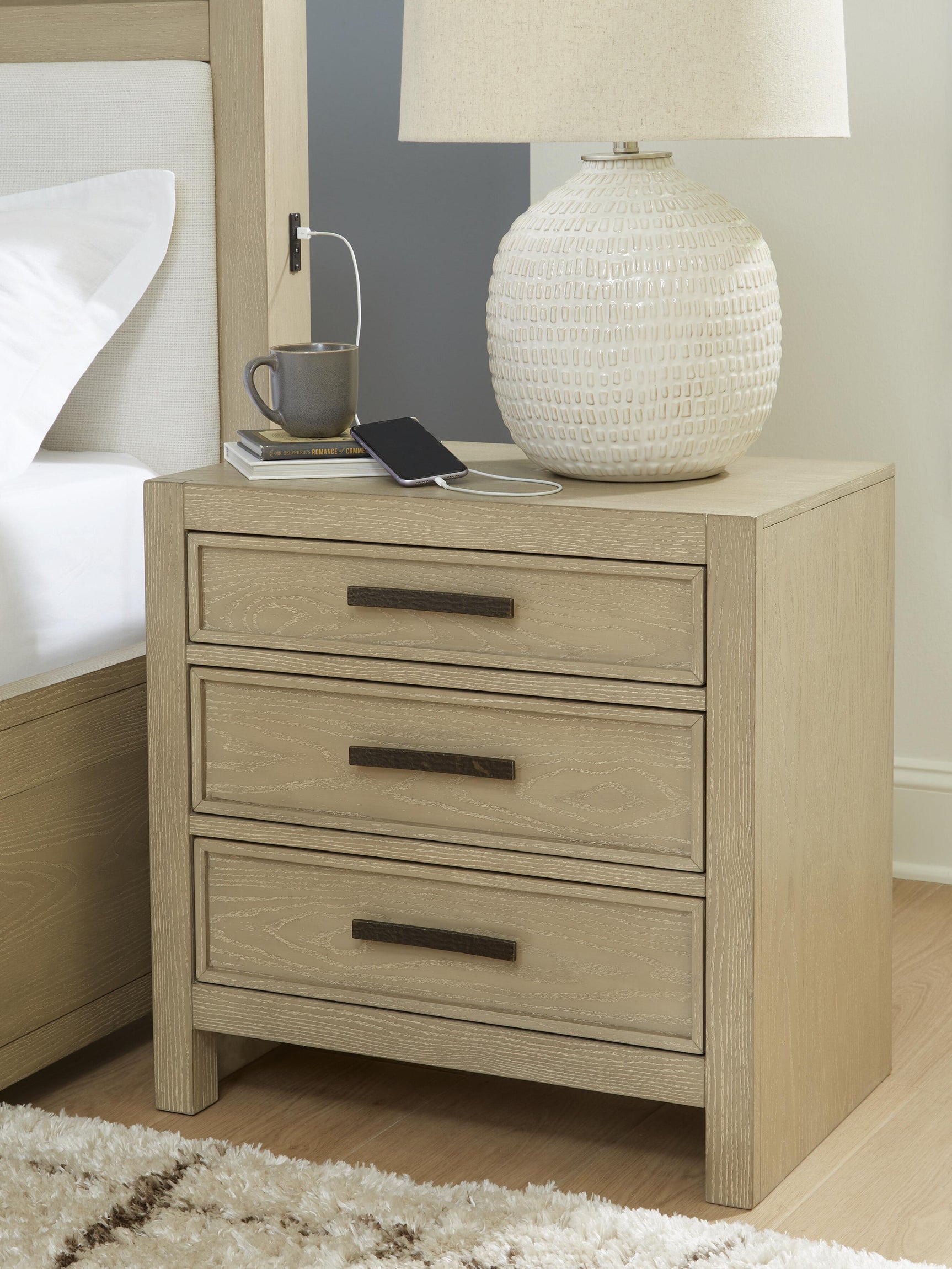 Calmoro Gray Nightstand - Ornate Home