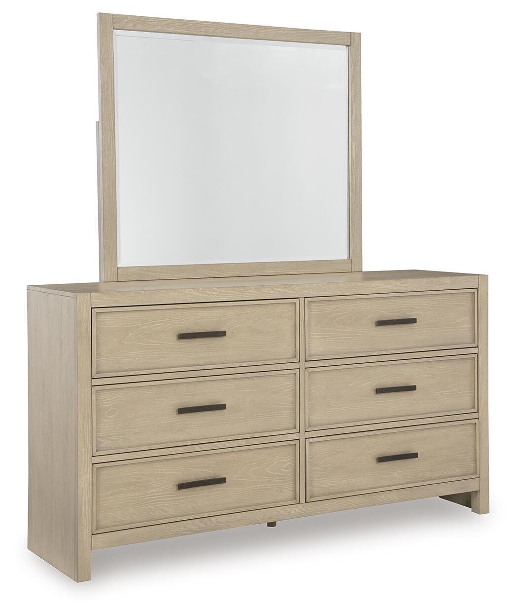Calmoro Gray Queen Bookcase Bed, Dresser and Mirror - Ornate Home