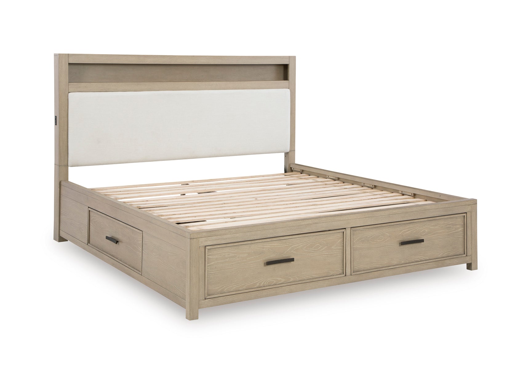 Calmoro Gray Queen Bookcase Bed, Dresser and Mirror - Ornate Home