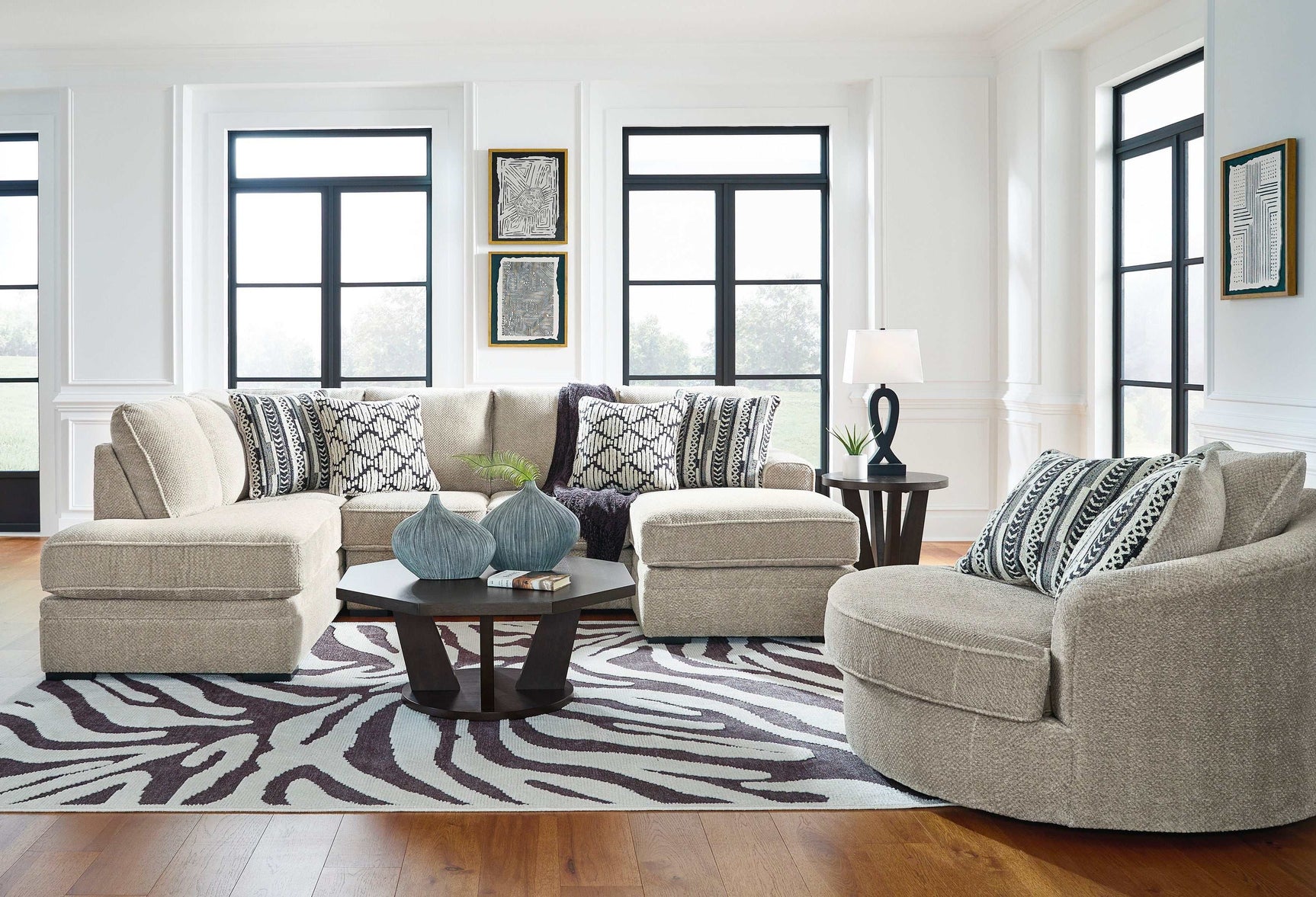 Calnita Sisal LAF Corner Chaise Sectional (Online Special Price) - Ornate Home