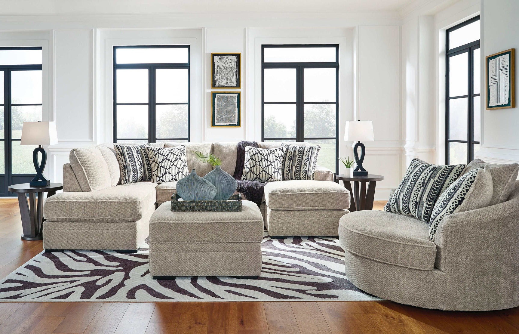 Calnita Sisal LAF Corner Chaise Sectional (Online Special Price) - Ornate Home