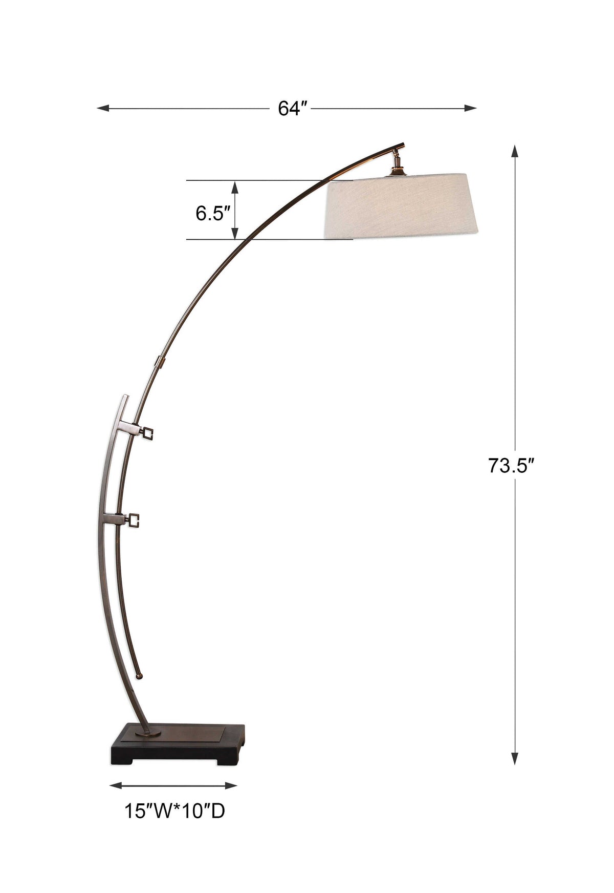 Calogero Bronze Arc Floor Lamp - Ornate Home