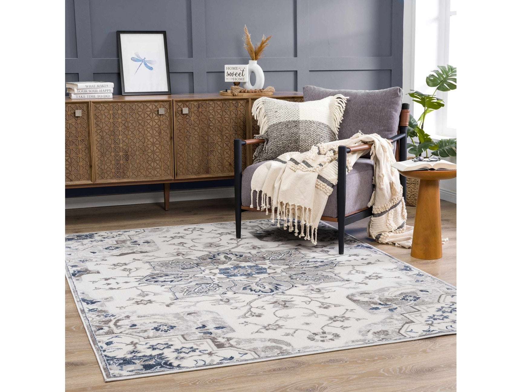 Calum Blue & Gray Area Rug - Clearance - Ornate Home