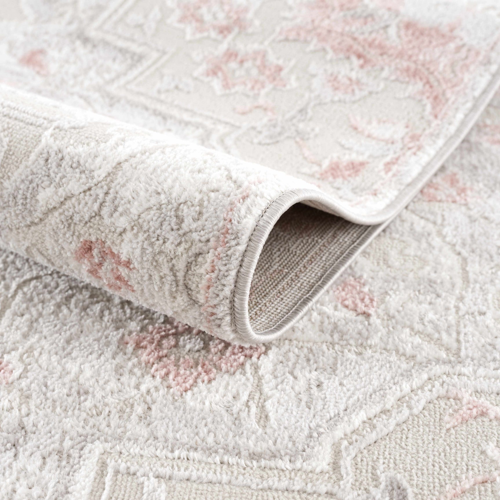 Calum Pink Floral Thick Area Rug - Clearance - Ornate Home