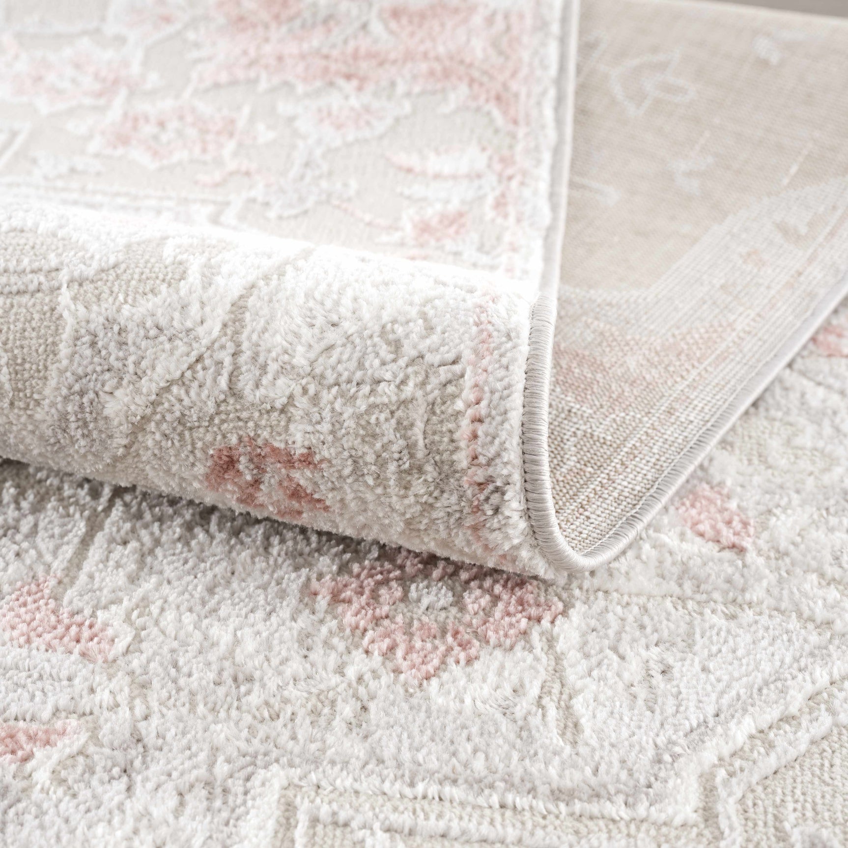 Calum Pink Floral Thick Area Rug - Clearance - Ornate Home