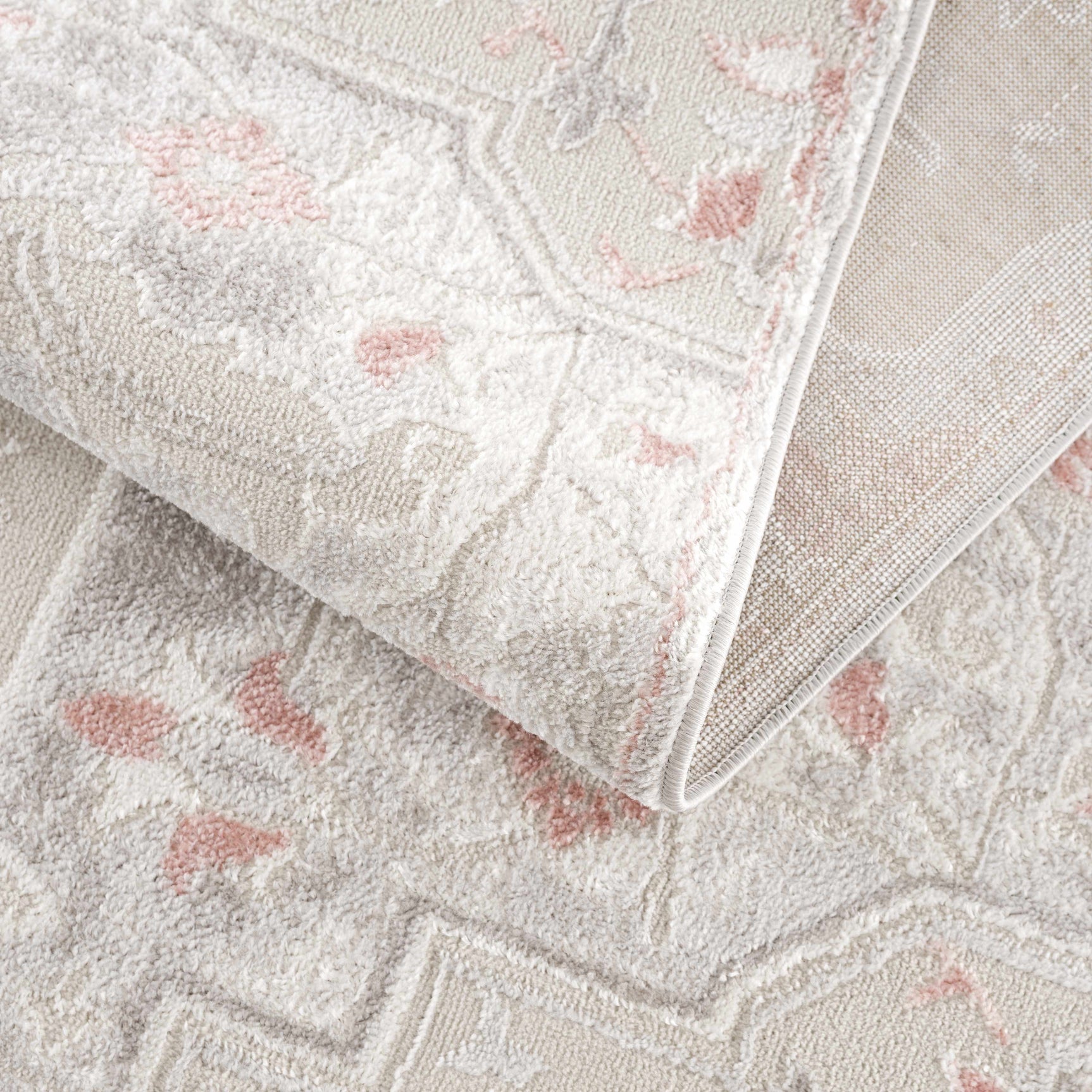 Calum Pink Floral Thick Area Rug - Clearance - Ornate Home