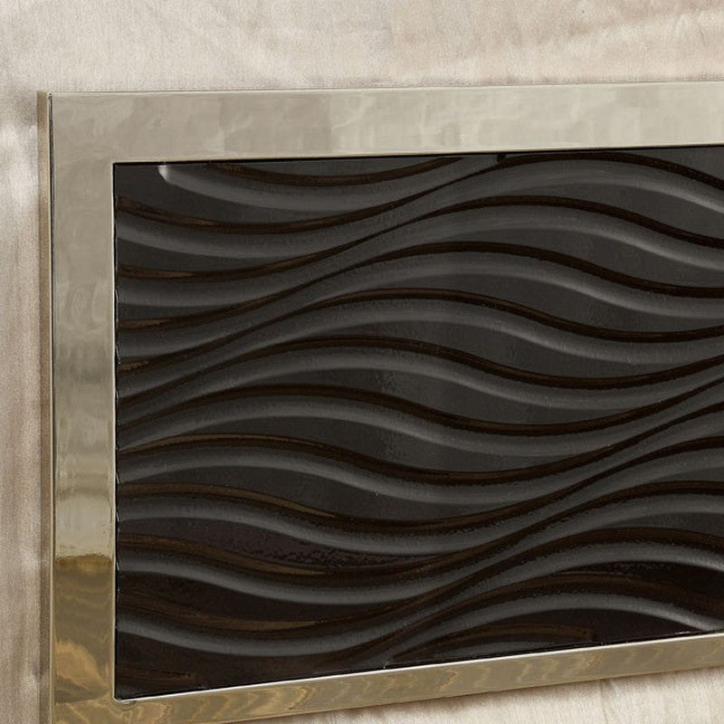 Calvin Black/Chrome Cal.King Bed - Ornate Home