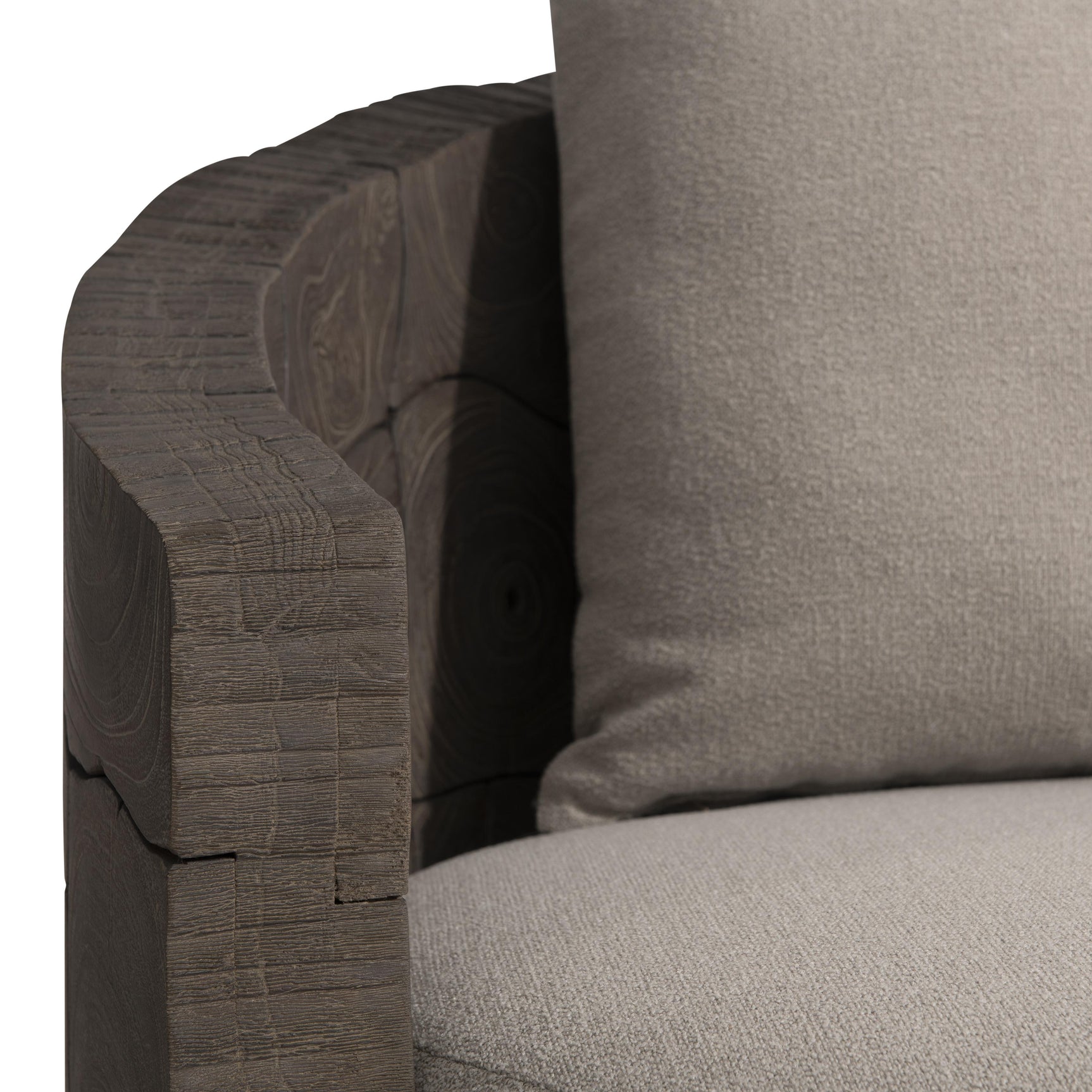 Calypso Beige/Brown/Teak Outdoor Swivel Chair - Ornate Home