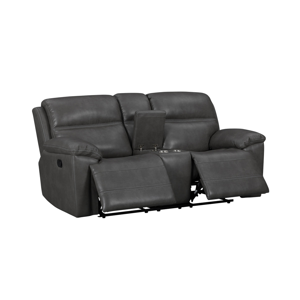 Camaro Nugget Grey Motion Loveseat with Console - Ornate Home