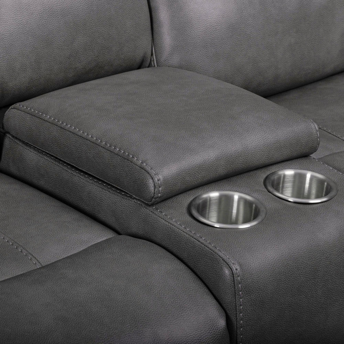 Camaro Nugget Grey Motion Loveseat with Console - Ornate Home