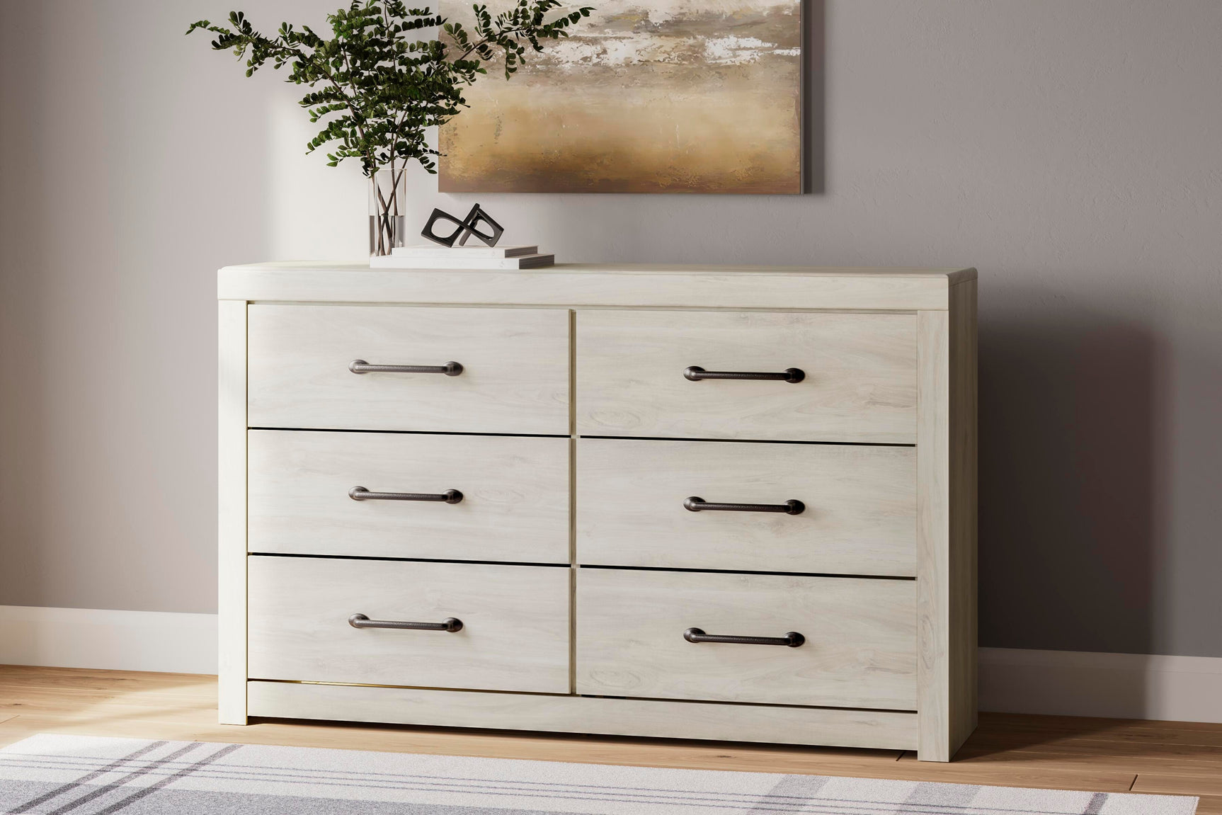 Cambeck Brown/Whitewash King Panel Storage Bed, Dresser and Nightstand - Ornate Home