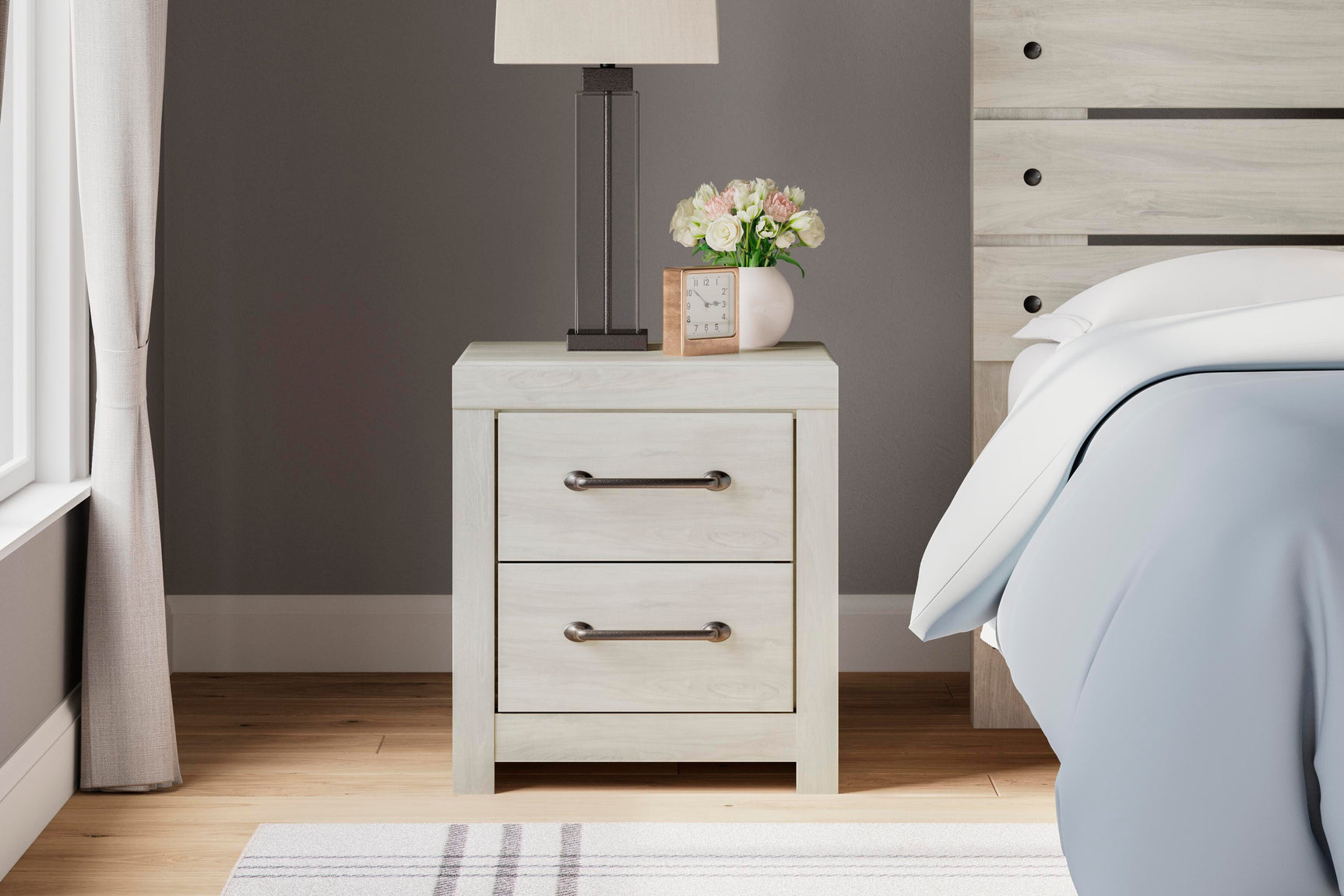 Cambeck Brown/Whitewash King Panel Storage Bed, Dresser and Nightstand - Ornate Home