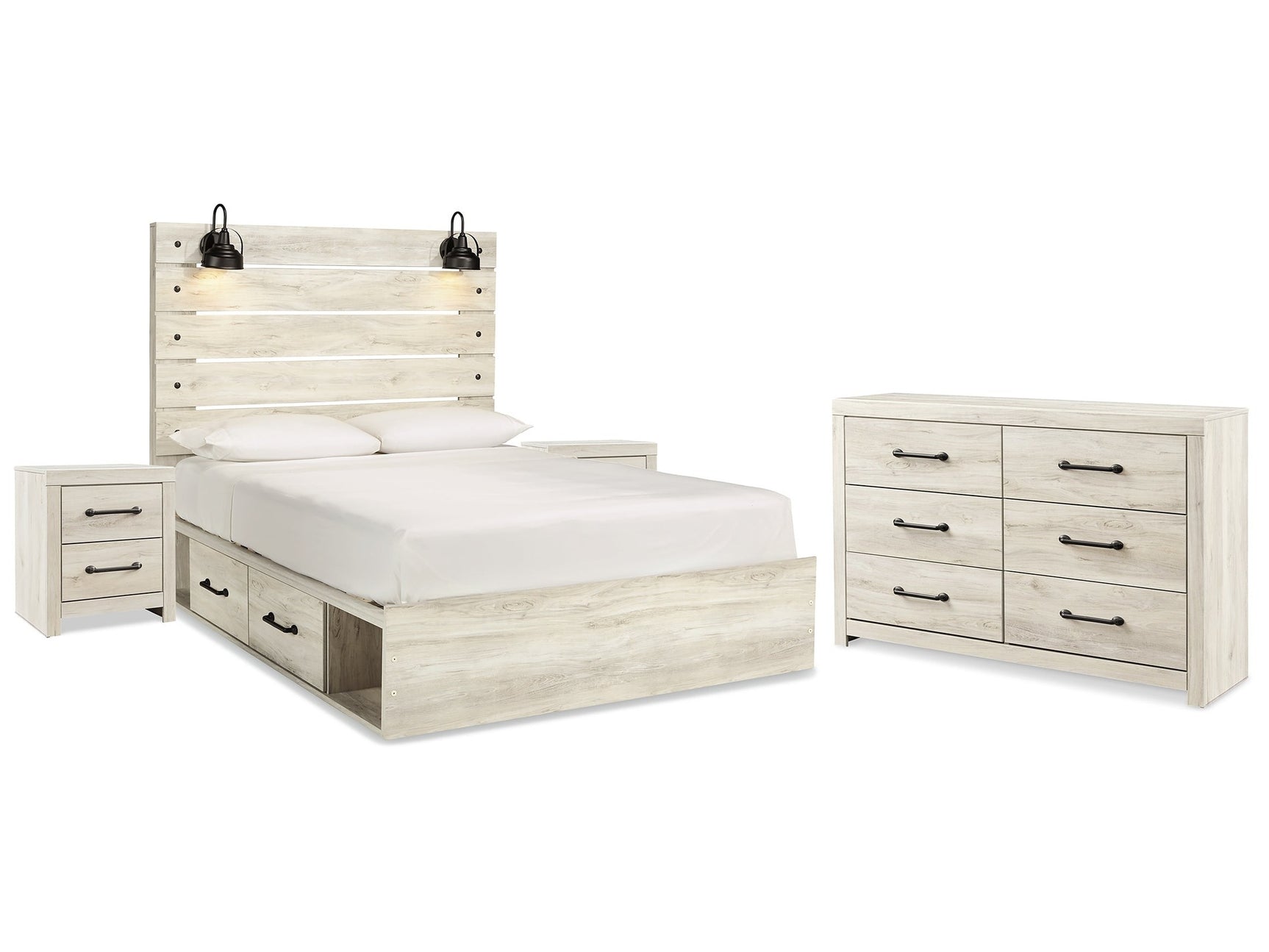 Cambeck Queen Panel Bedroom Set with Storage, Dresser and 2 Nightstands - Ornate Home
