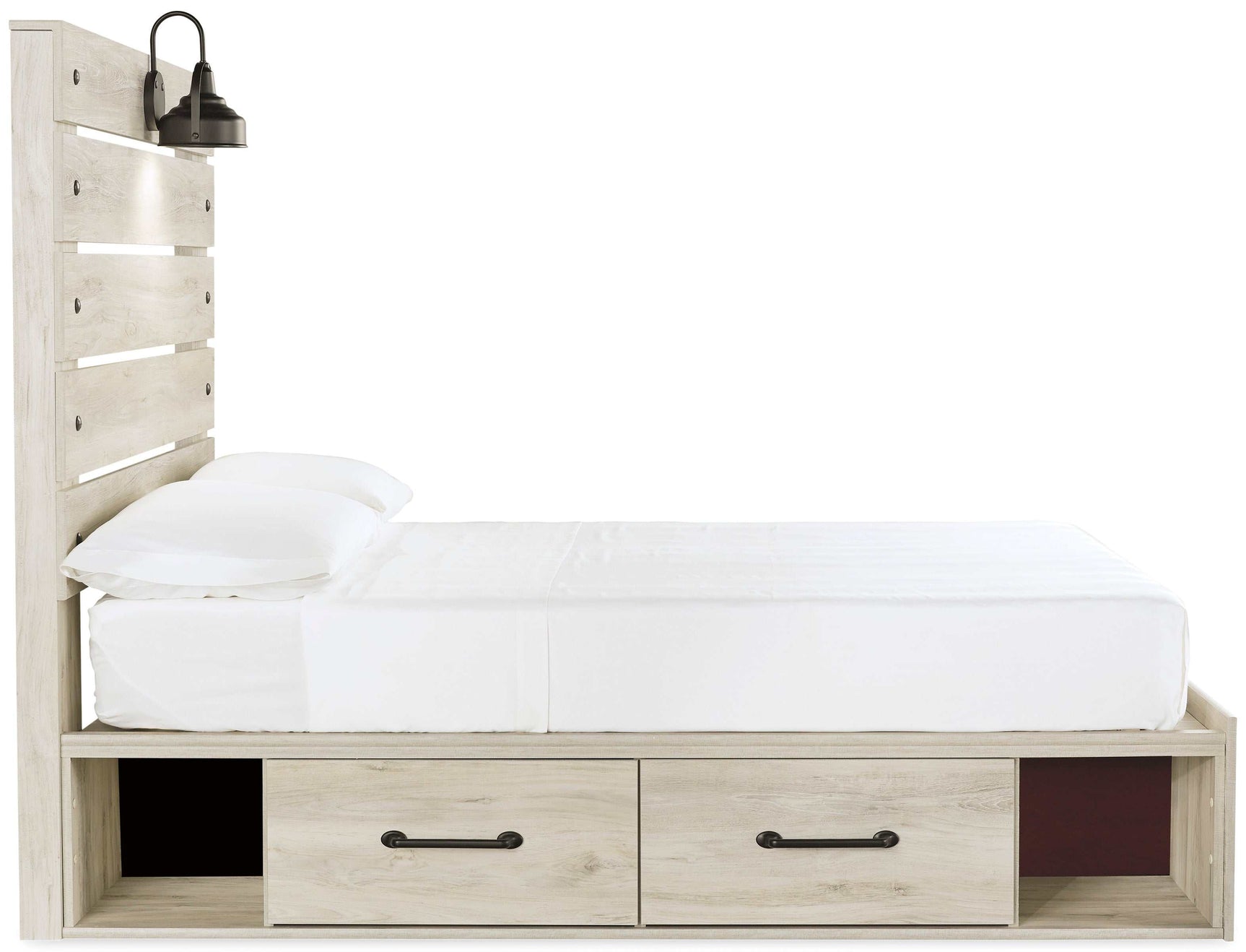 Cambeck Whitewash Full Panel Bed w/ 2 Storage Drawers (Online Special Price) - Ornate Home