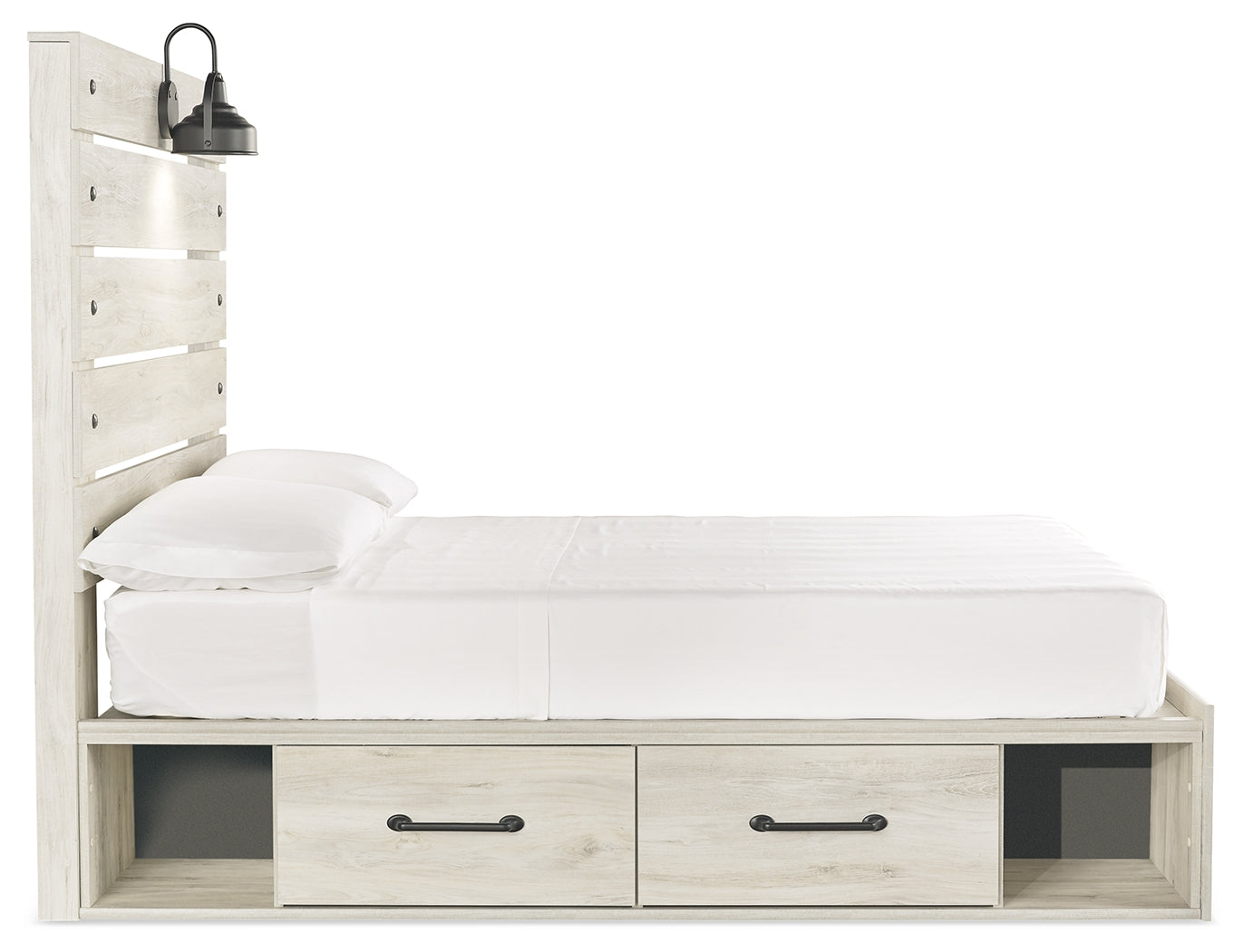 Cambeck Whitewash Full Panel Bedroom Set with Storage, Dresser and Nightstand (Online Special Price) - Ornate Home