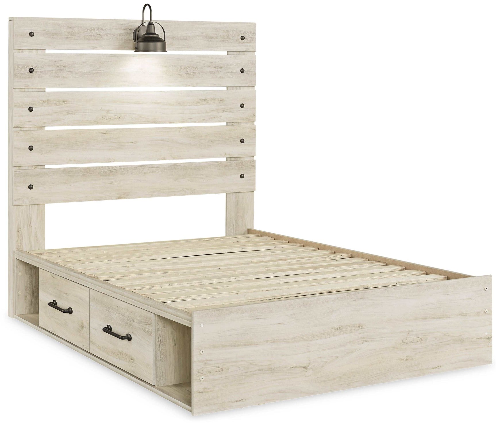 Cambeck Whitewash Full Panel Youth Bed w/ 2 Storage Drawers (Online Special Price) - Ornate Home