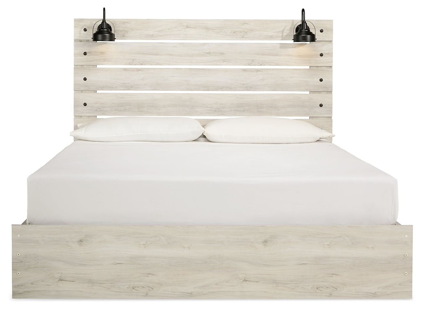 Cambeck Whitewash King Panel Bedroom Set with 2 Side Storage, Dresser, Mirror, and Nightstand (Online Special Price) - Ornate Home