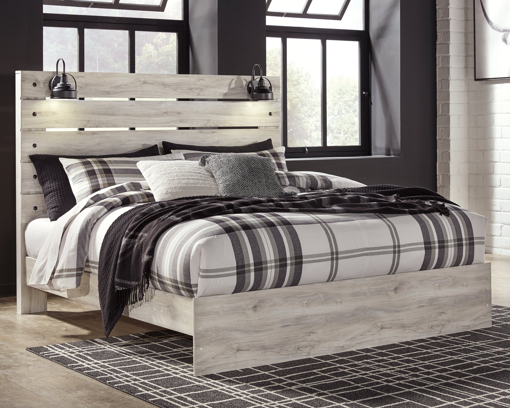 Cambeck Whitewash King Panel Bedroom Set with Dresser, Chest and 2 Nightstands (Online Special Price) - Ornate Home